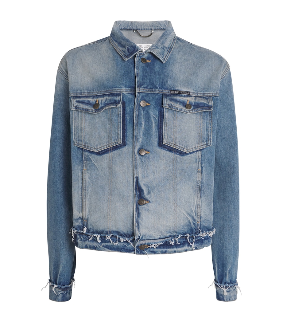 Distressed Denim Jacket 987 WASHED BLUE Image 1