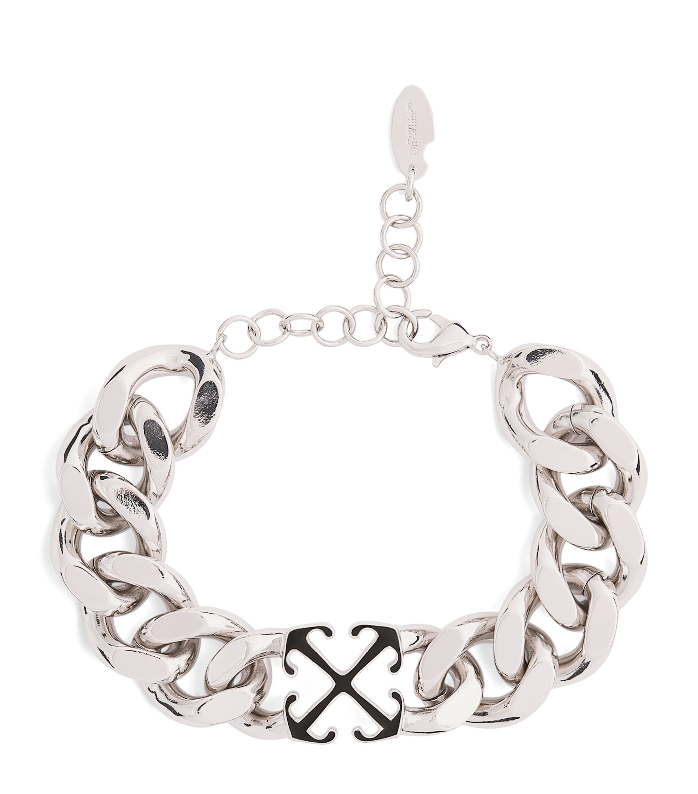 Off-white D2 Arrow Chain Bracelet In Silver