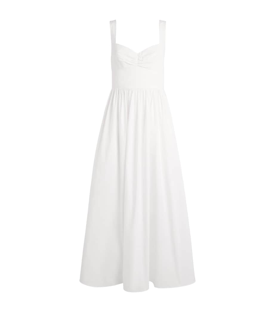 Matteau Womens Organic Cotton Gathered Midi Dress White Whi Image 1