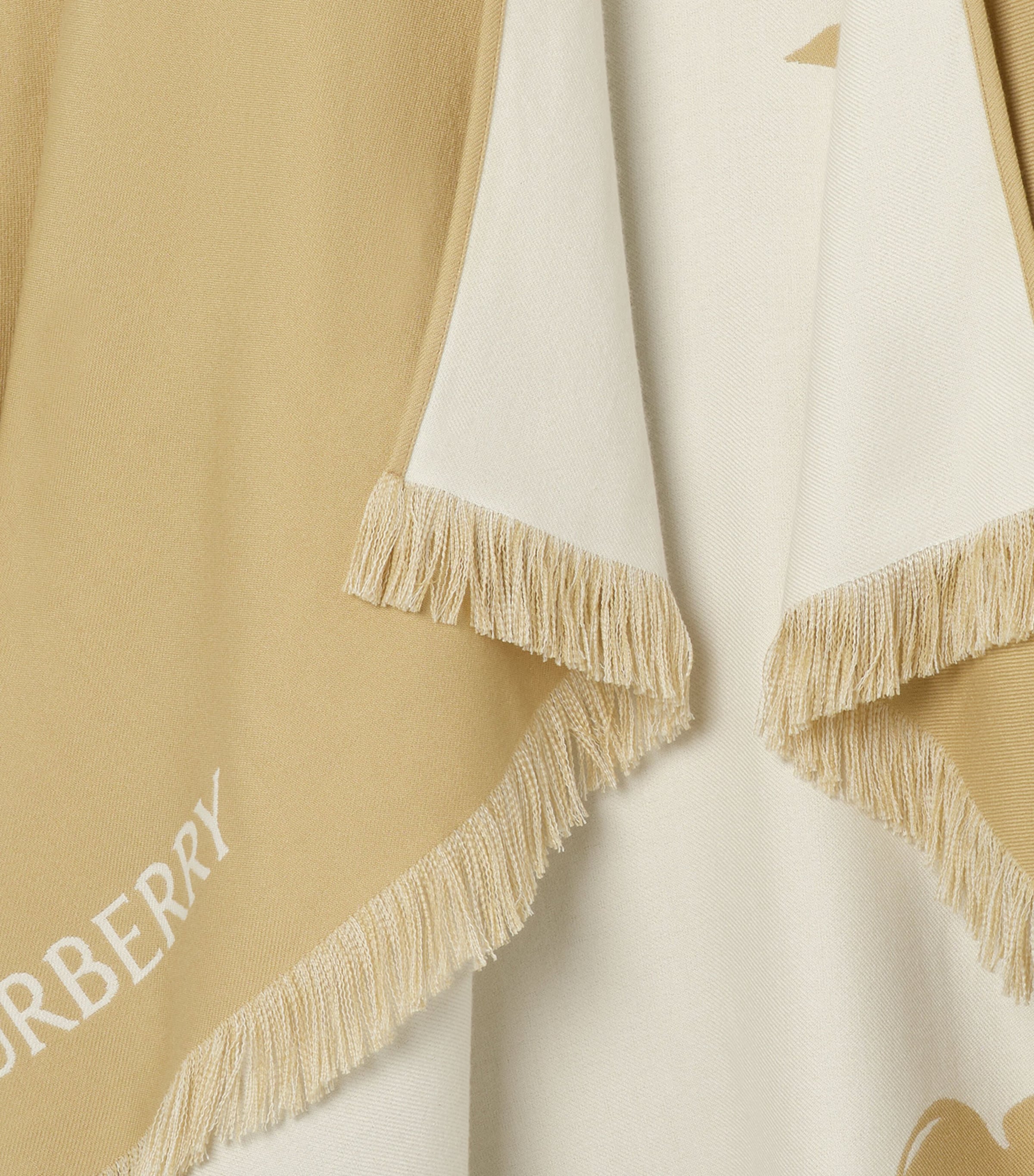 Burberry Wool-Silk-Cashmere Equestrian Knight Design Cape Sand Image 2