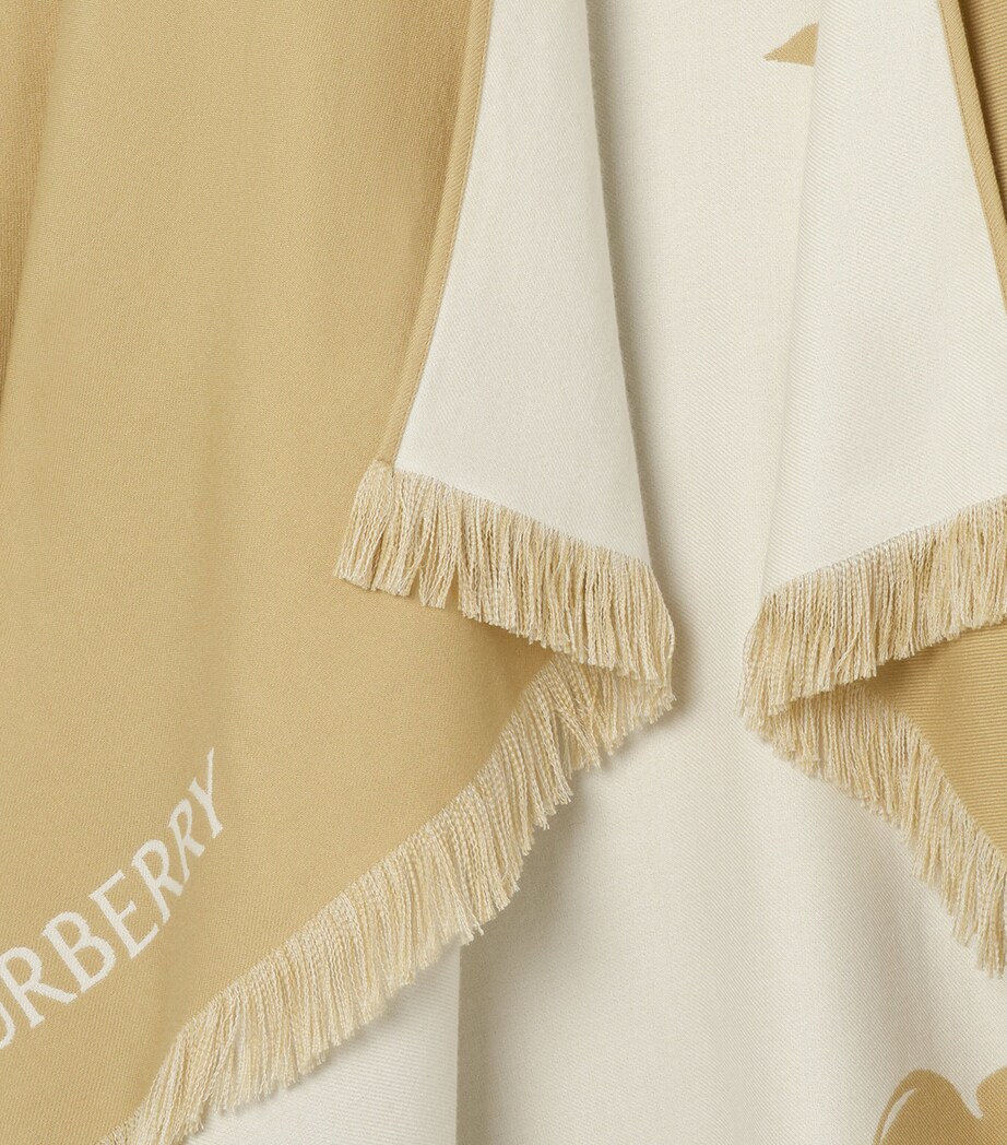 Burberry Wool-Silk-Cashmere Equestrian Knight Design Cape Sand Image 2