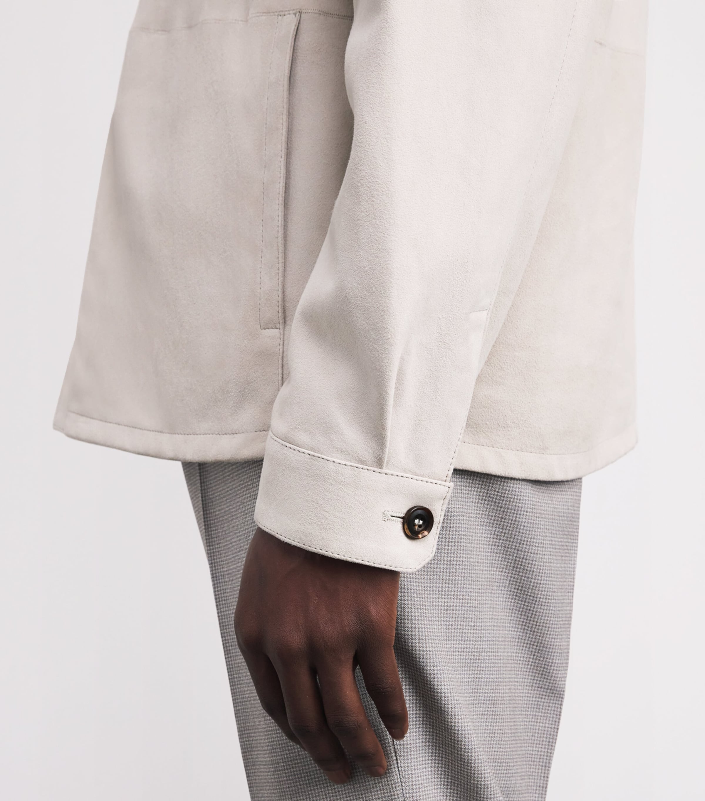 Suede Overshirt 074 ICE WHITE Image 6