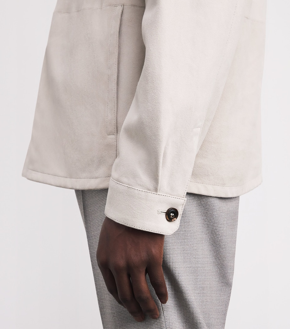 Suede Overshirt 074 ICE WHITE Image 6