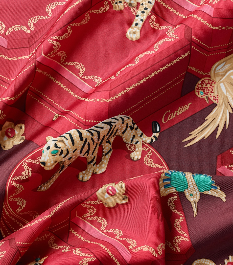 Silk Jewellery Boxes Scarf RED Image 3