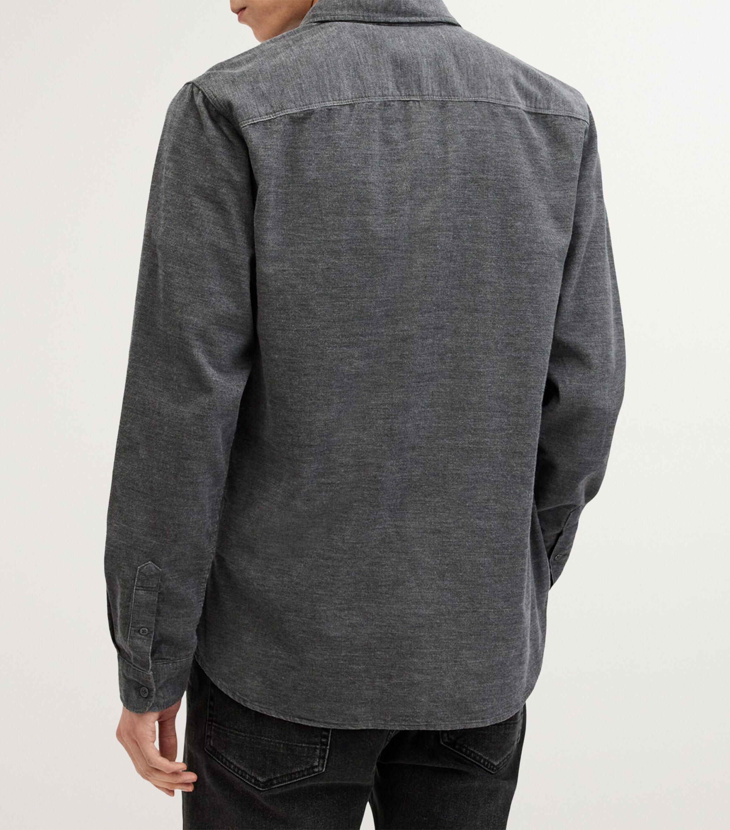 AllSaints Mens Ramskull Lorella Shirt Nite Blue Image 4