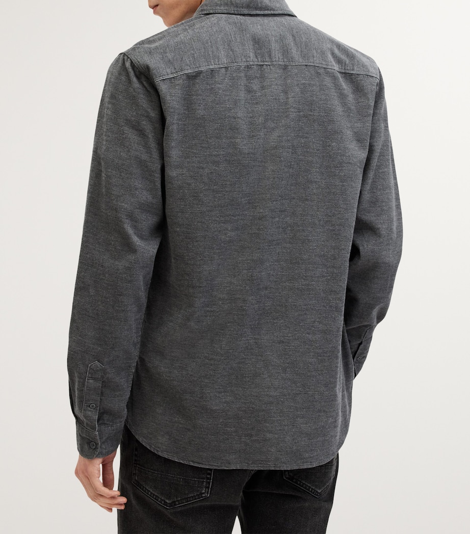 AllSaints Mens Ramskull Lorella Shirt Nite Blue Image 4