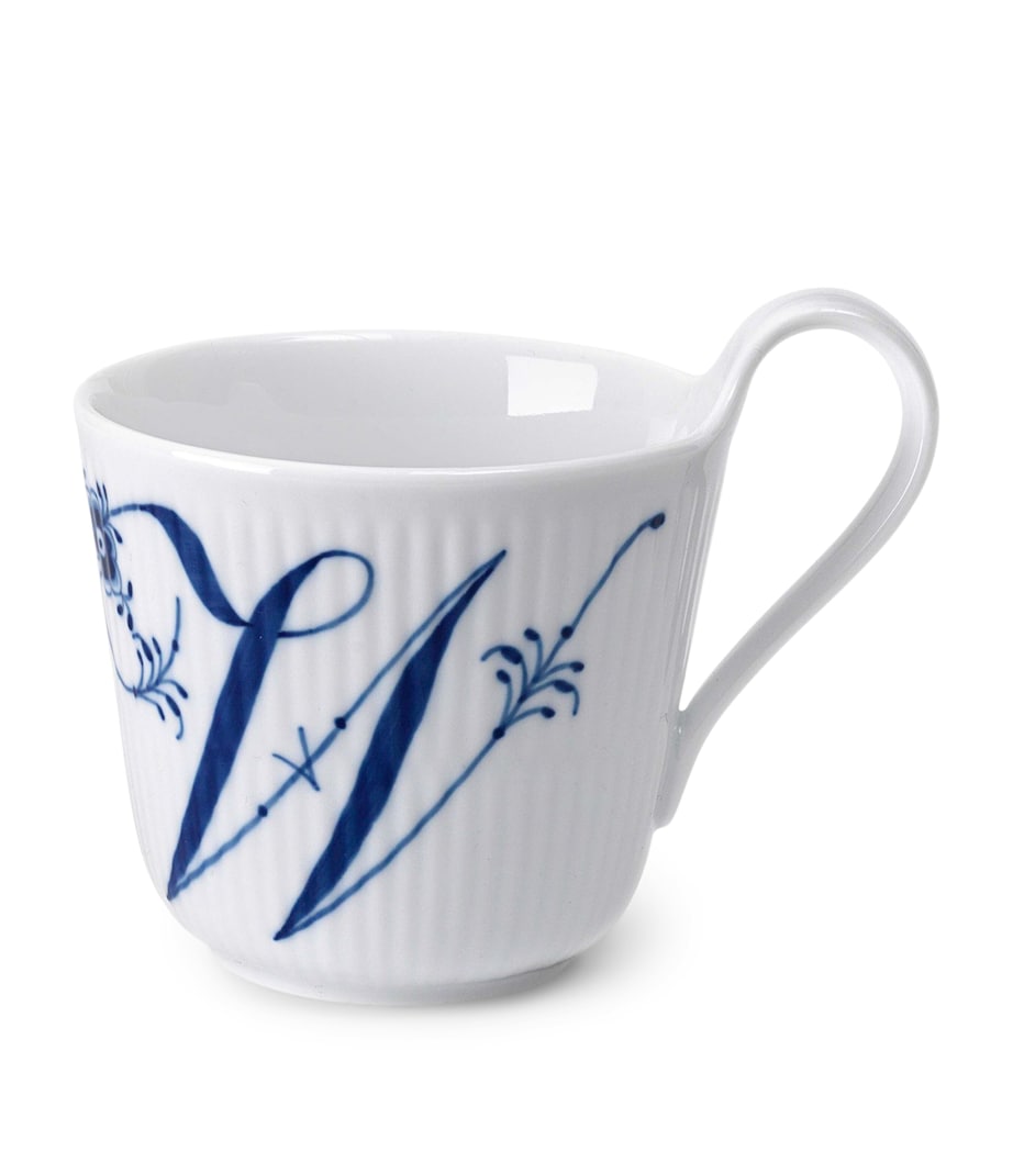 Porcelain Fluted Alphabet Mug BLUE Image 1