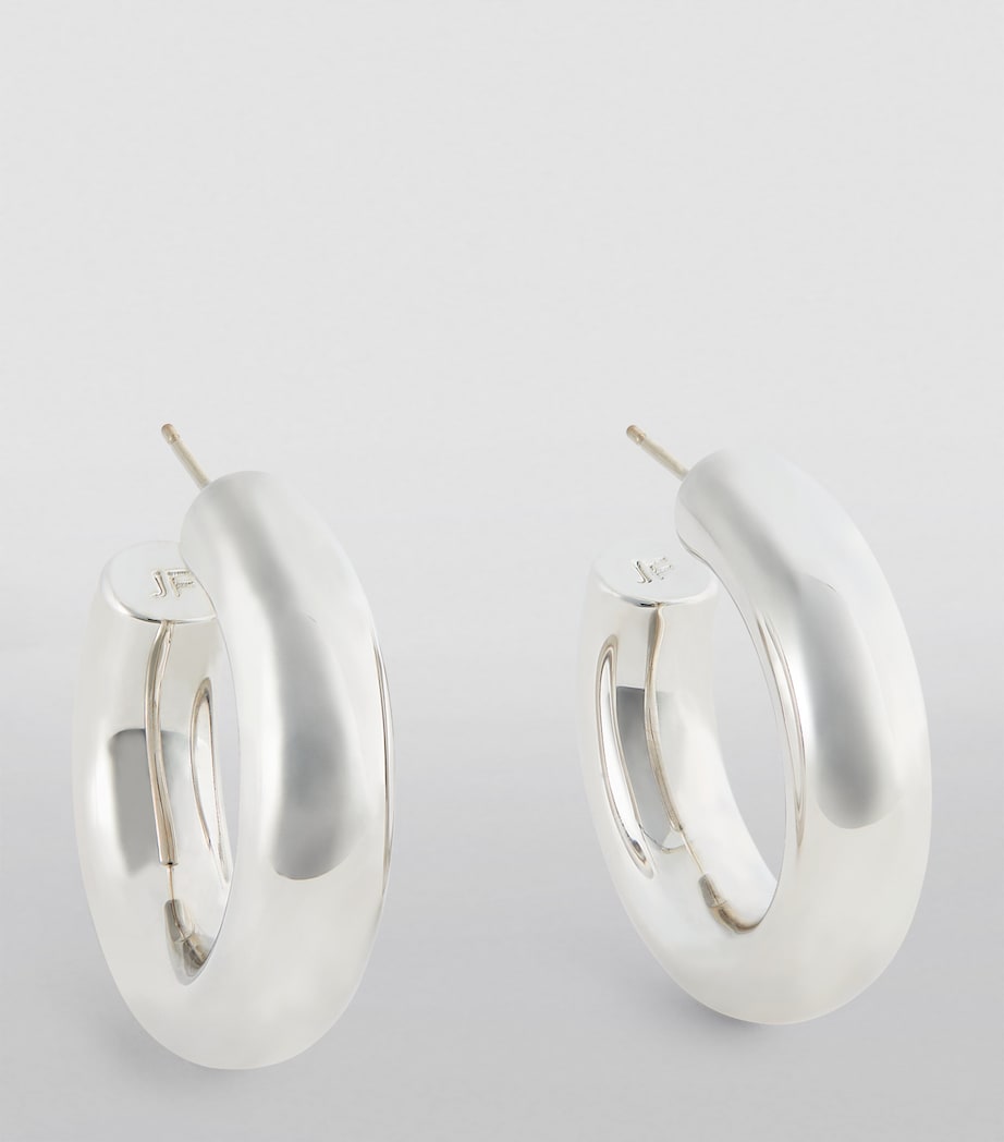 Silver Samira Huggie Hoop Earrings - Image 1
