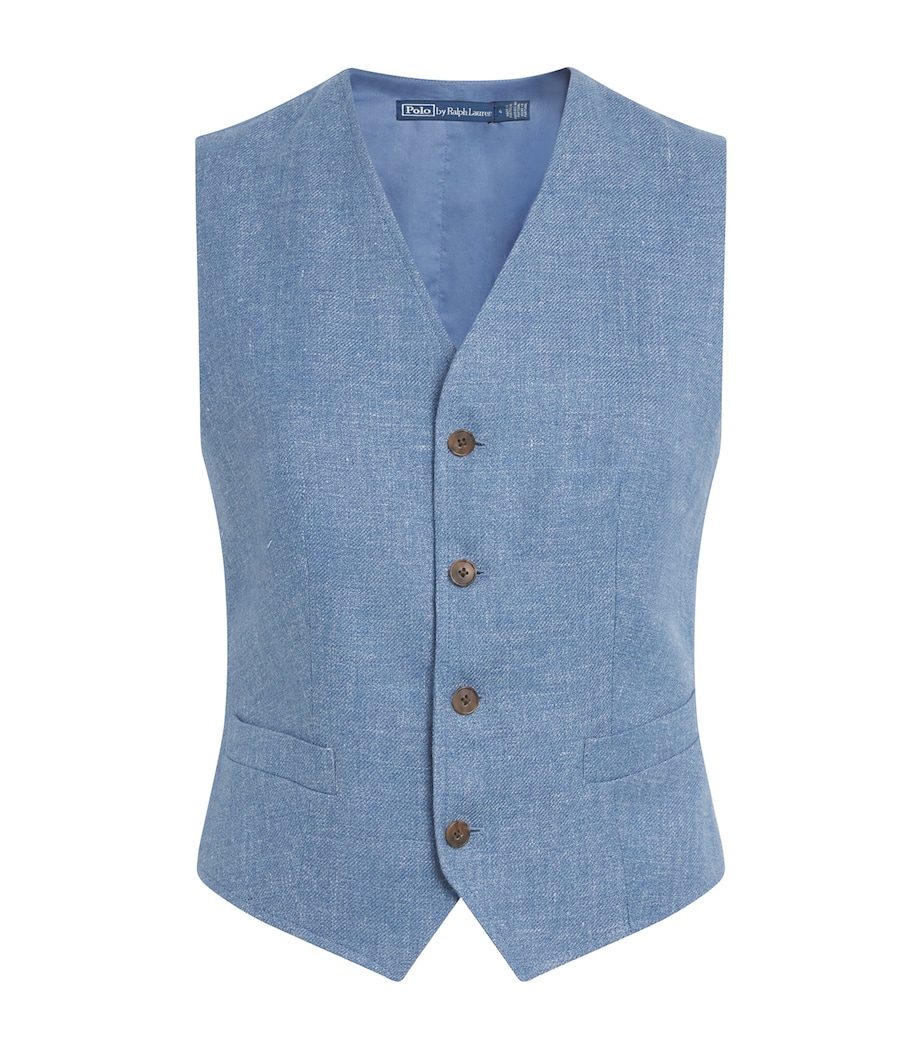 Linen-Cotton Waistcoat BLUE Image 1