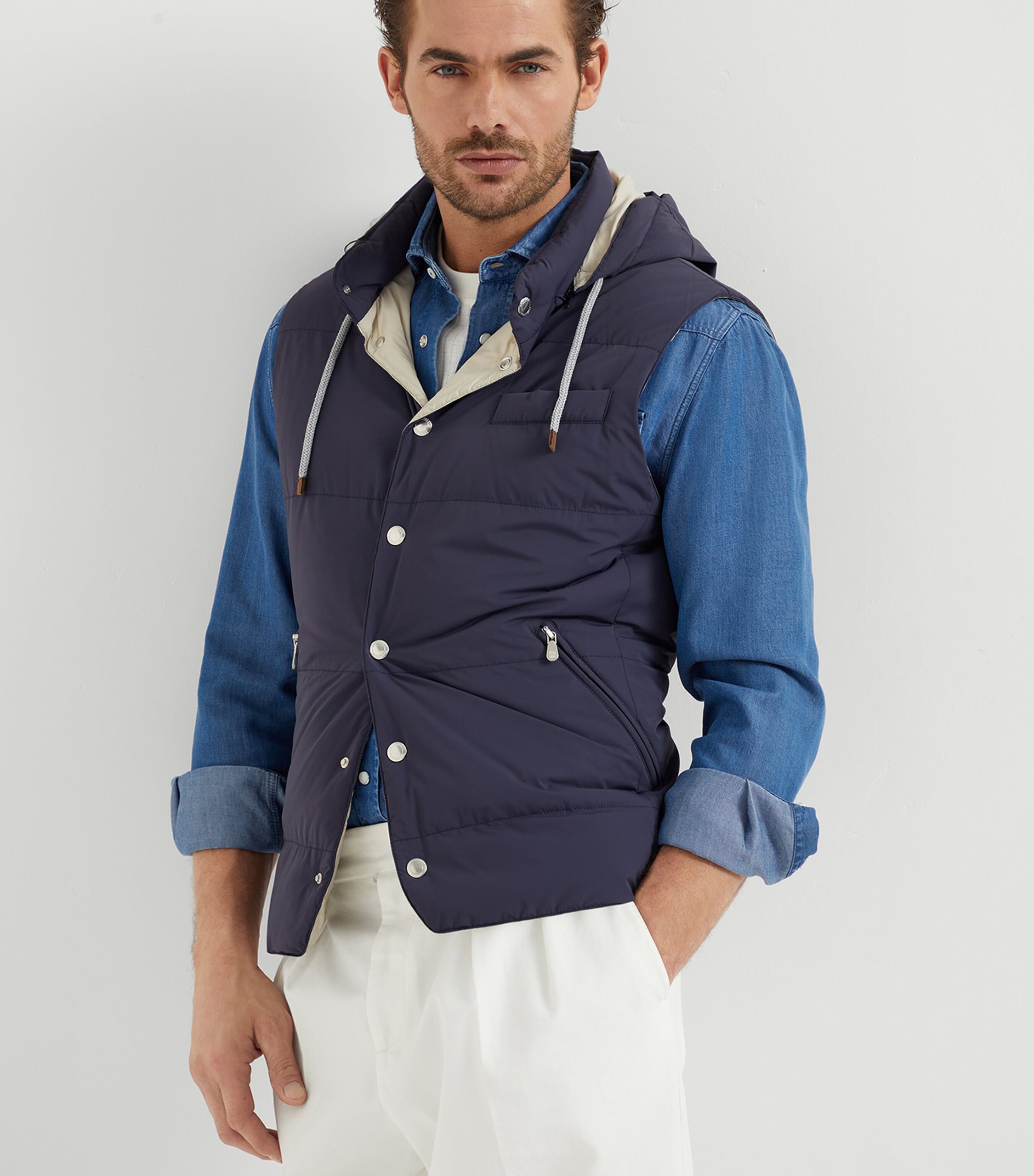 【関税&送料込】Brunello Cucinelli Gilet Brunello Cucinelli Thermore® Gilet | Blue | FARFETCH ID