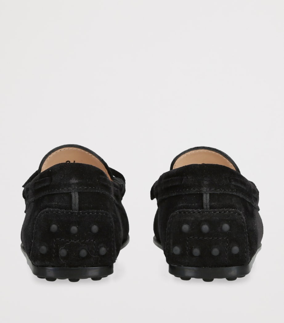 Suede Nuovo City Gommini Driving Shoes BLACK Image 2