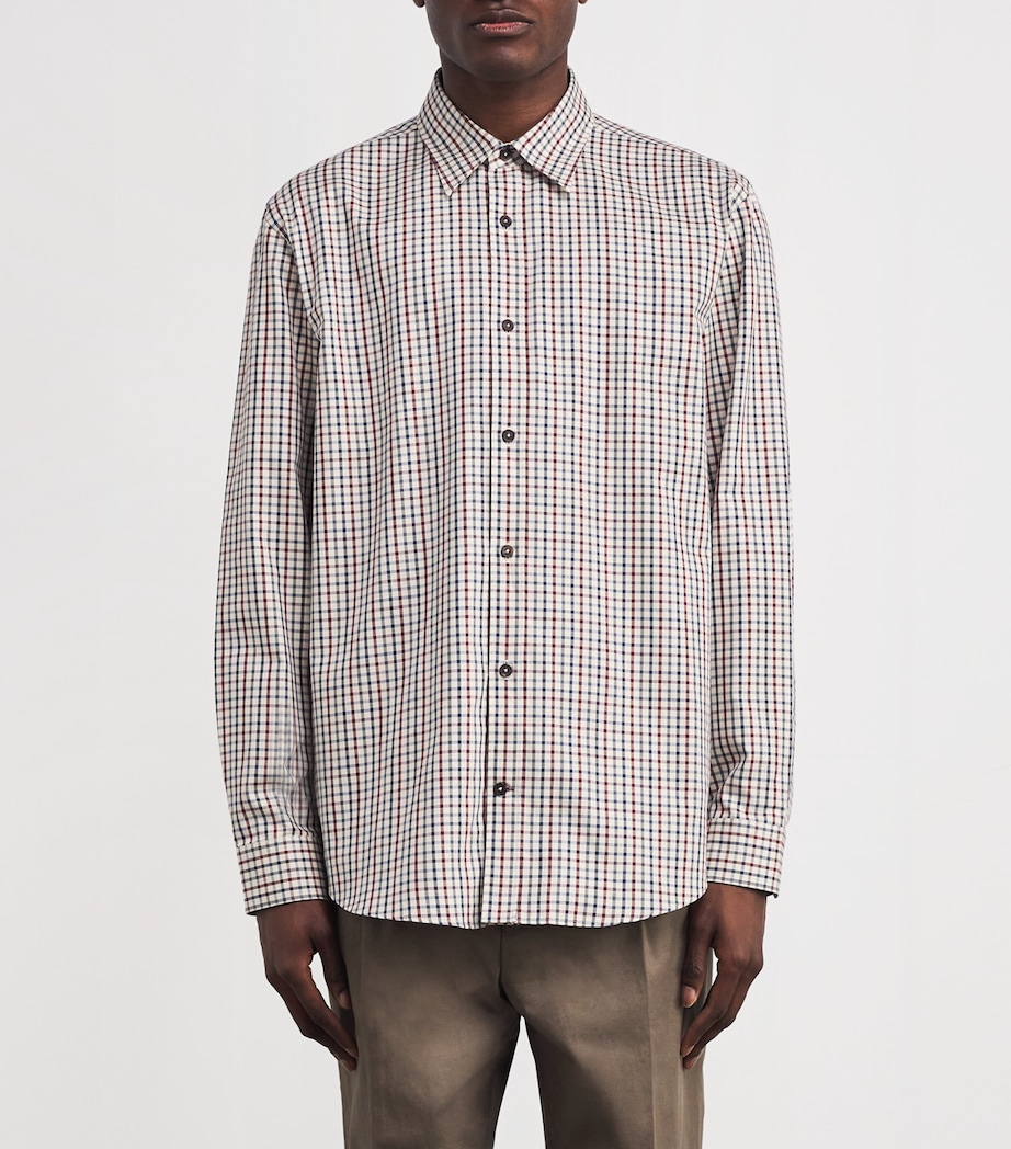 Cotton Check Tattersall Shirt FLAX Image 3