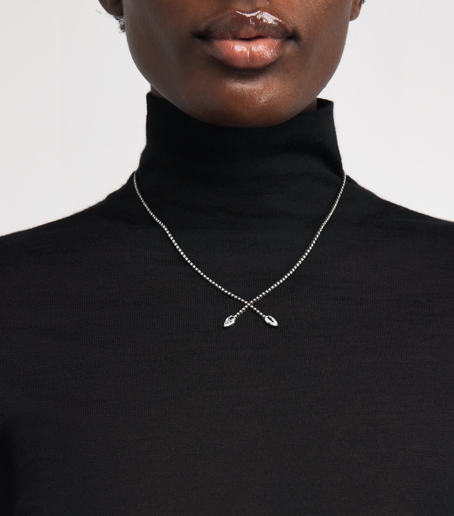 Blackened White Gold and Diamond X Necklace BLACK GOLD Image 4