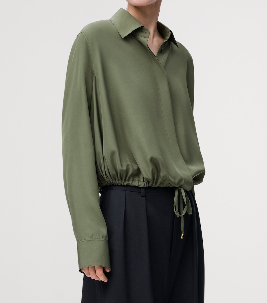 Silk Balloon Shirt KHAKI GREEN Image 4