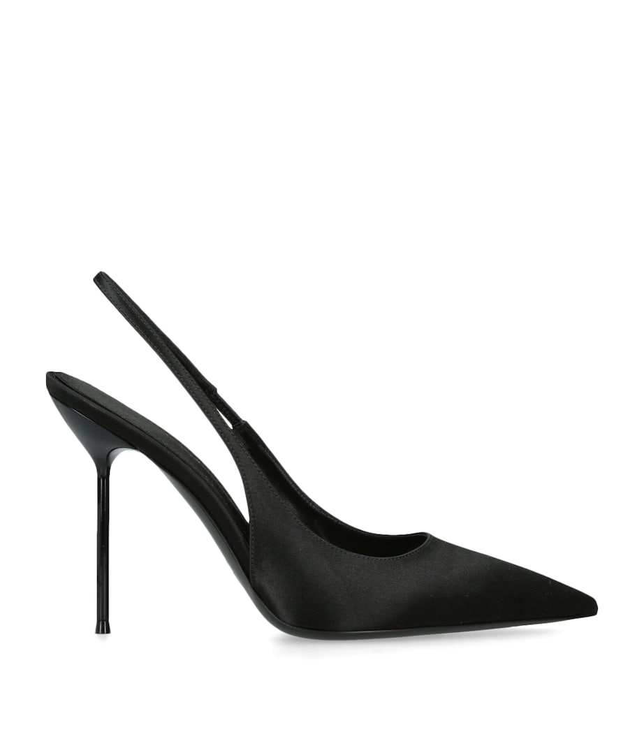 Satin Lidia Slingback Pumps 105 BLACK Image 1