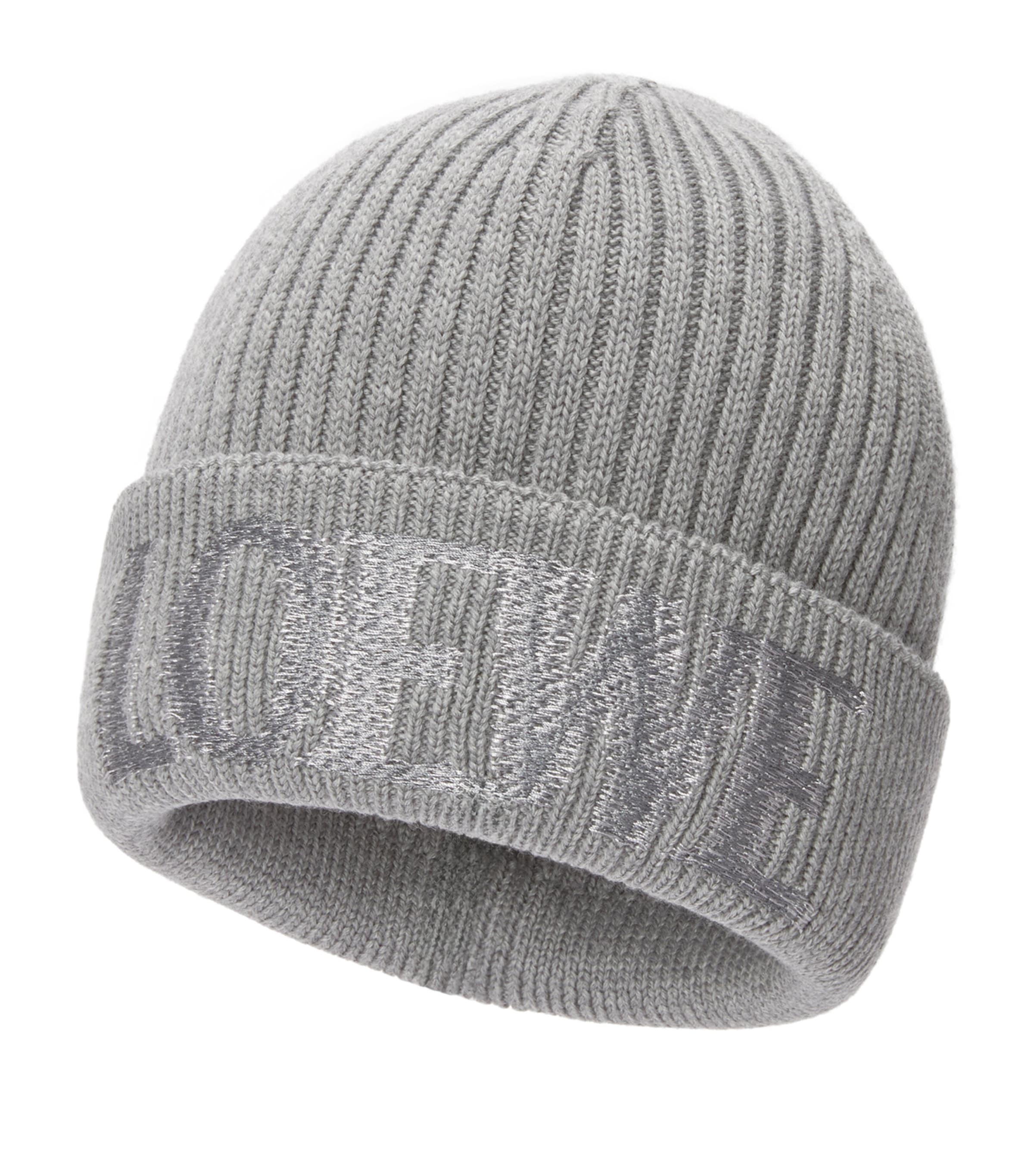 Loewe Blurred Logo Wool Beanie In Gray