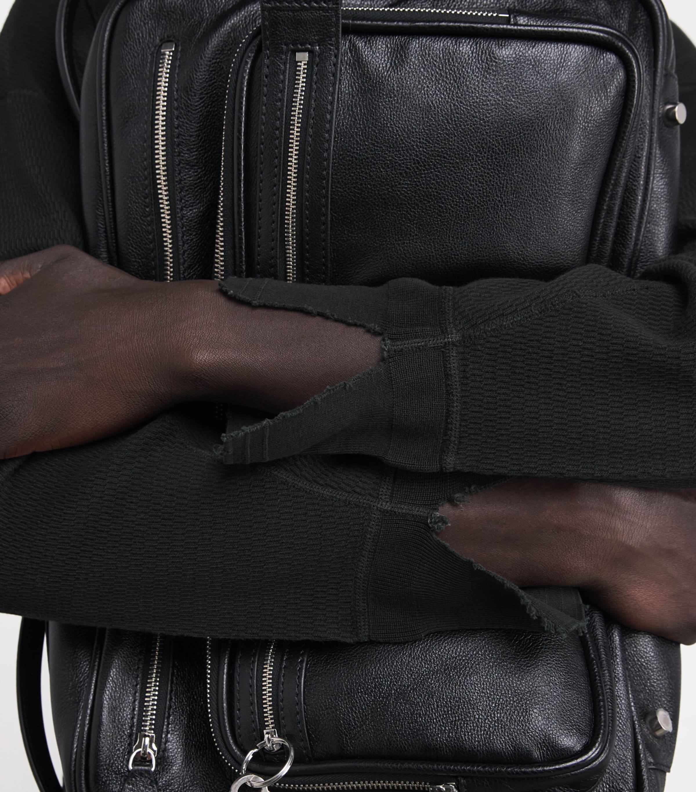 Distressed Logo Long-Sleeve T-Shirt CHARCOAL Image 6