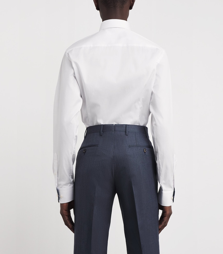 Signature Twill Floral-Trim Shirt WHITE FLORAL Image 4