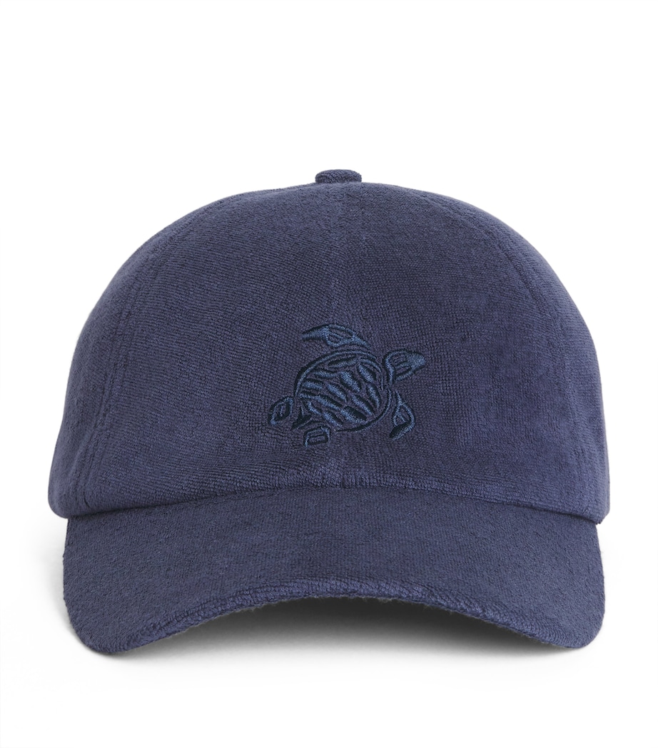 Terry Embroidered Logo Baseball Cap 390-NAVY Image 1
