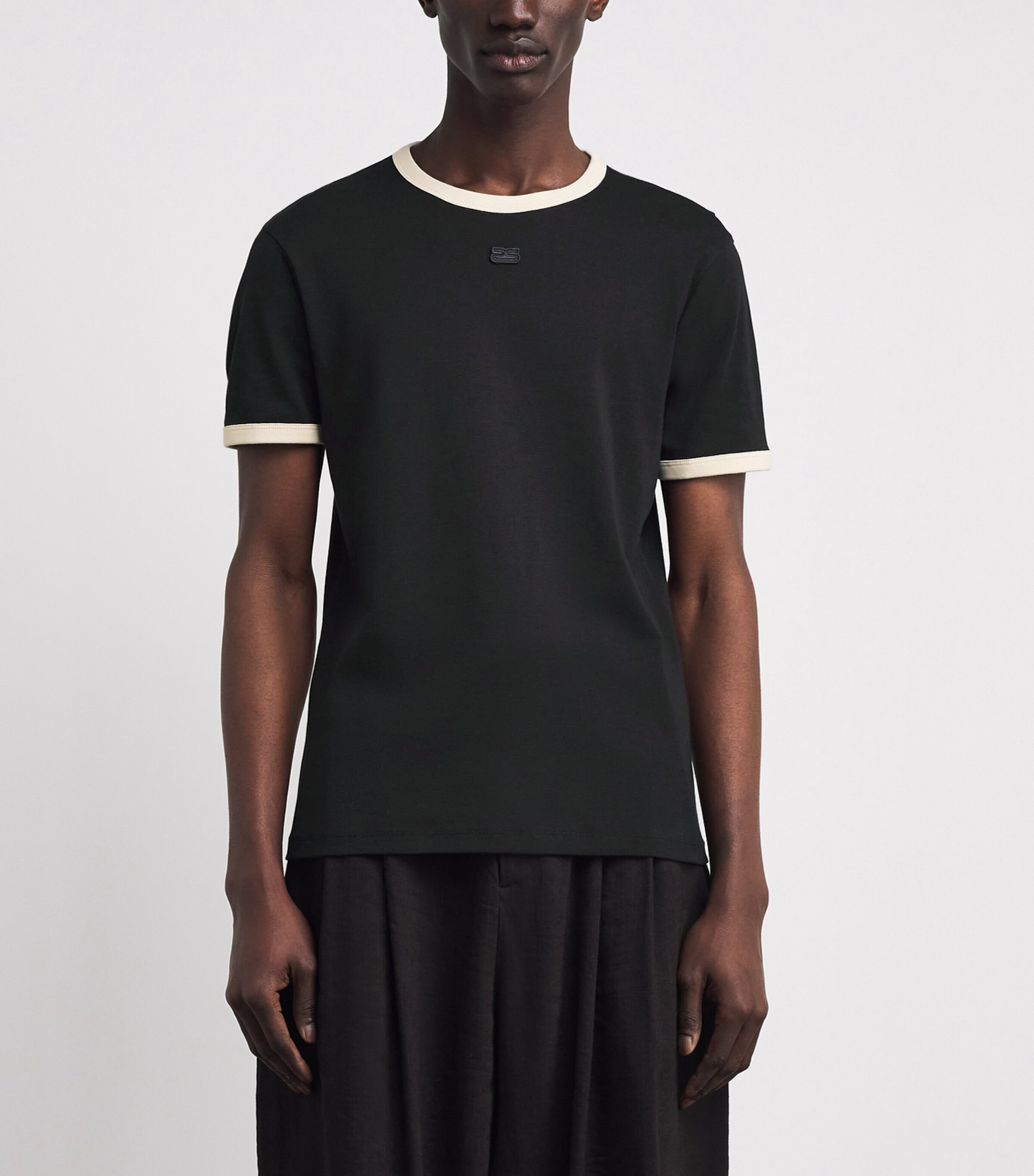 Sandro Paris Mens Cotton Retro Logo T-Shirt Black Image 4