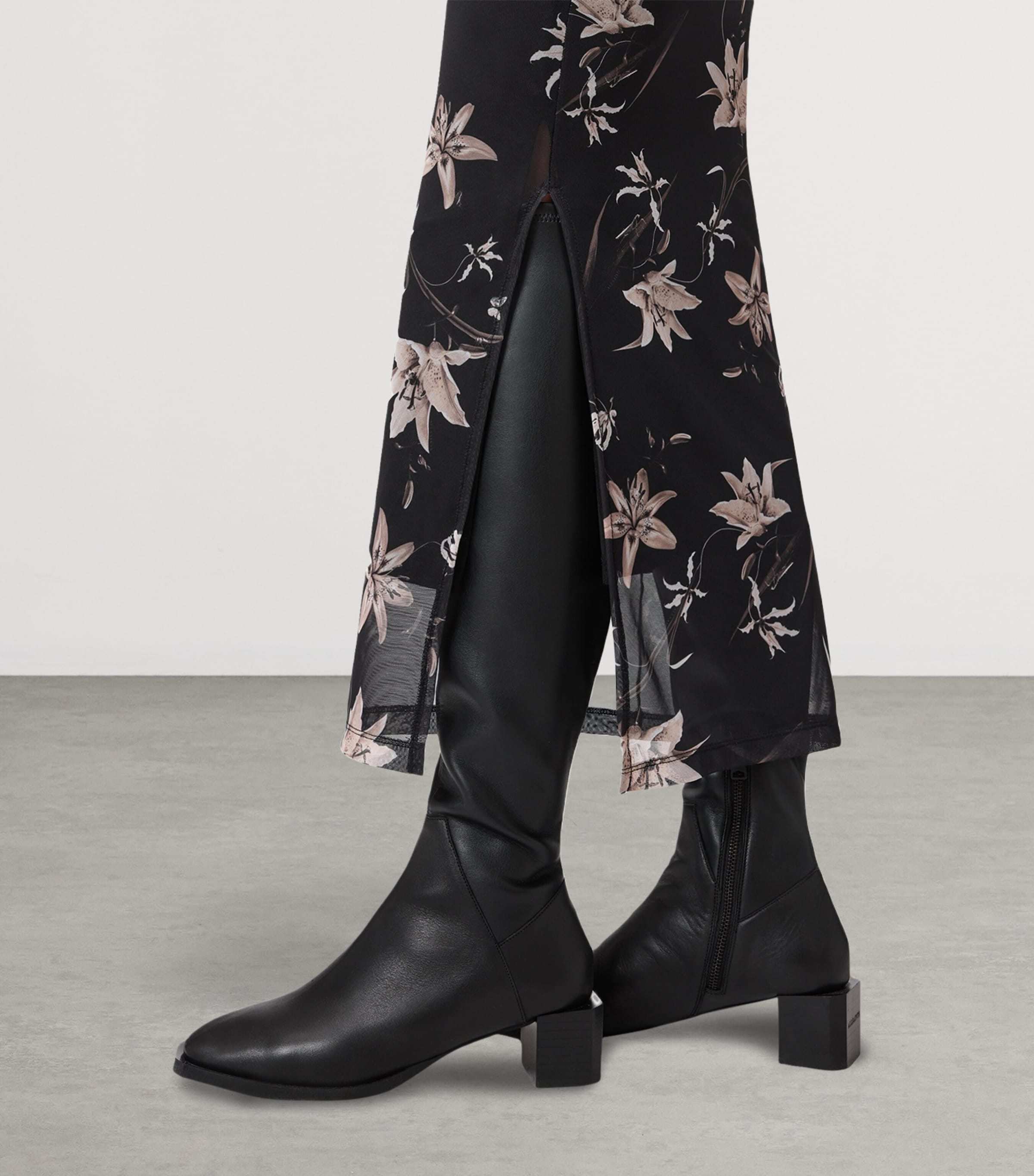 Mesh Floral Print Caia Dress PETRA SEPIA BROWN Image 7