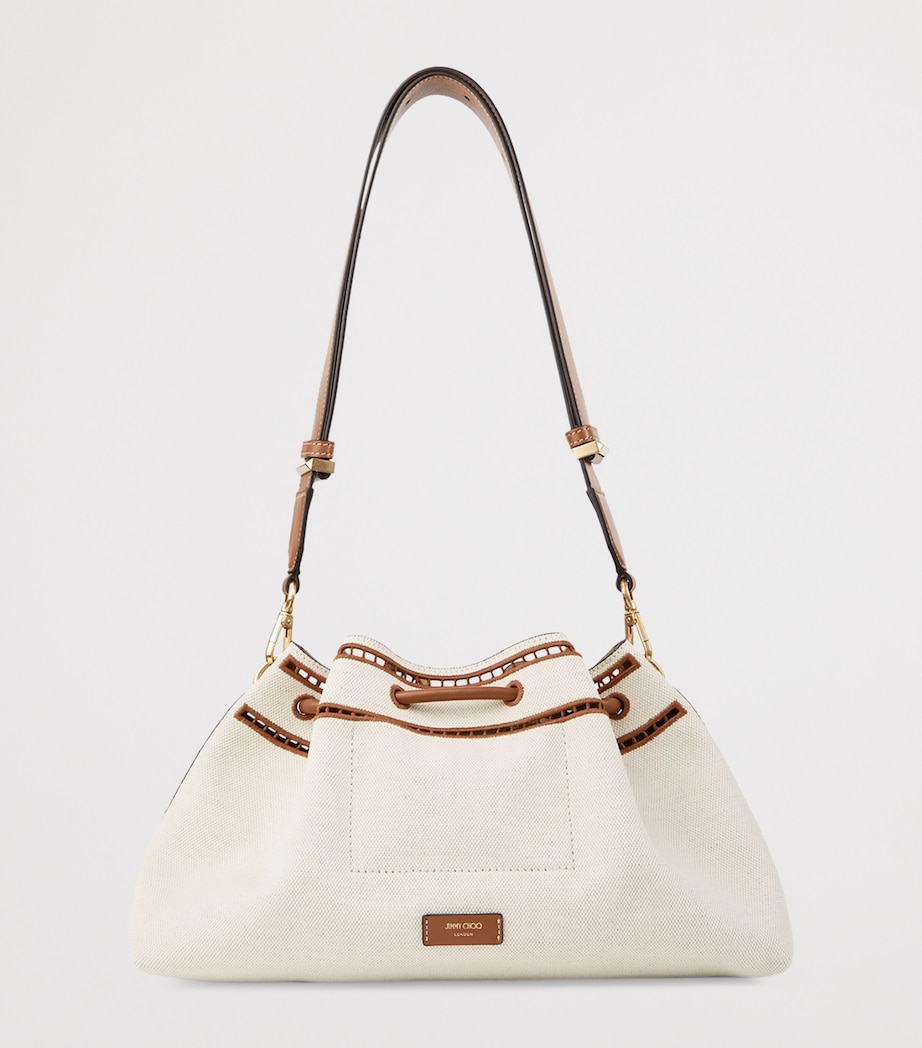 Medium Canvas Cinch Bucket Bag NATURAL/TAN/GOLD Image 4