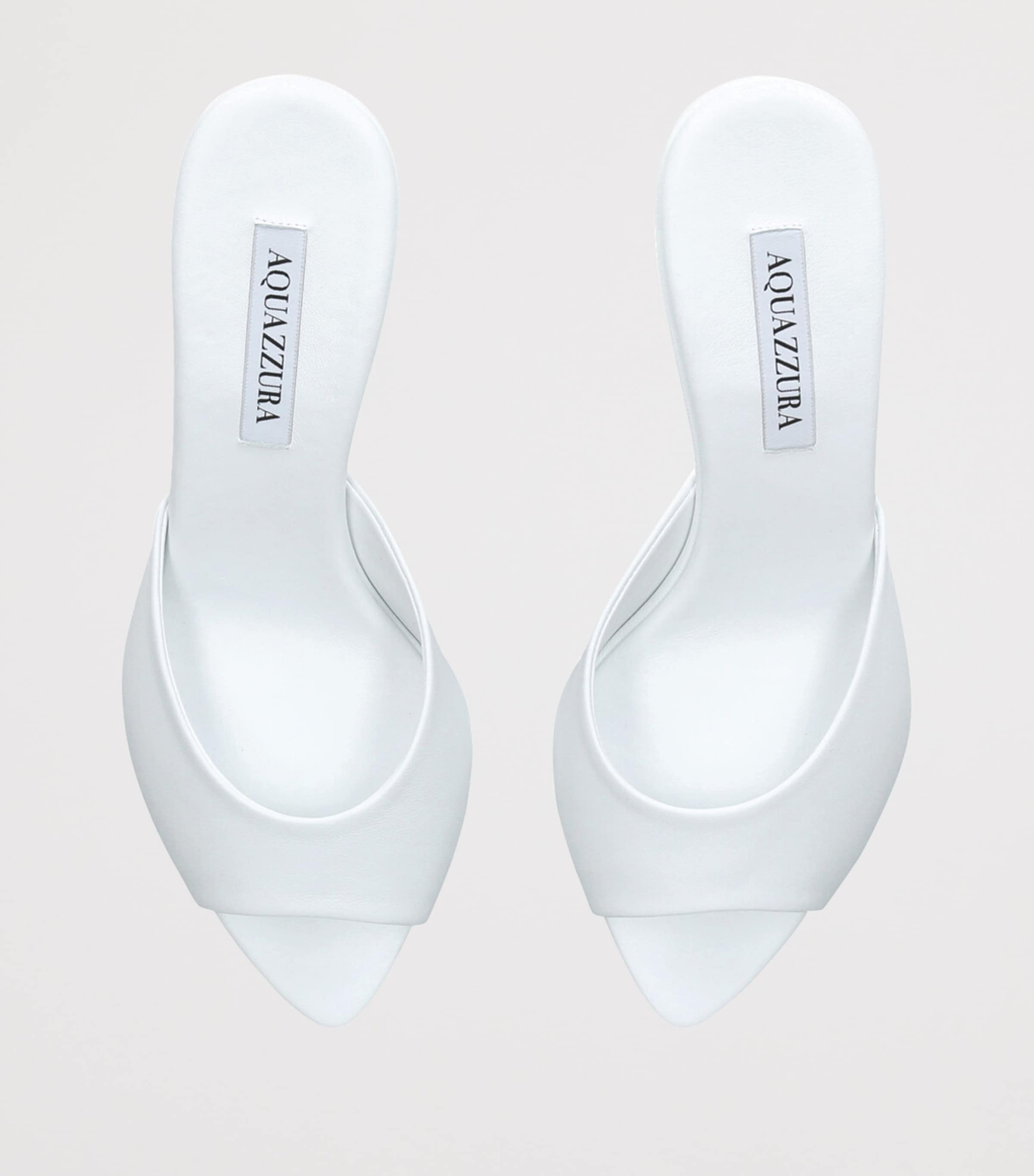 Aquazzura Leather Bisous Mules 65 White Image 4