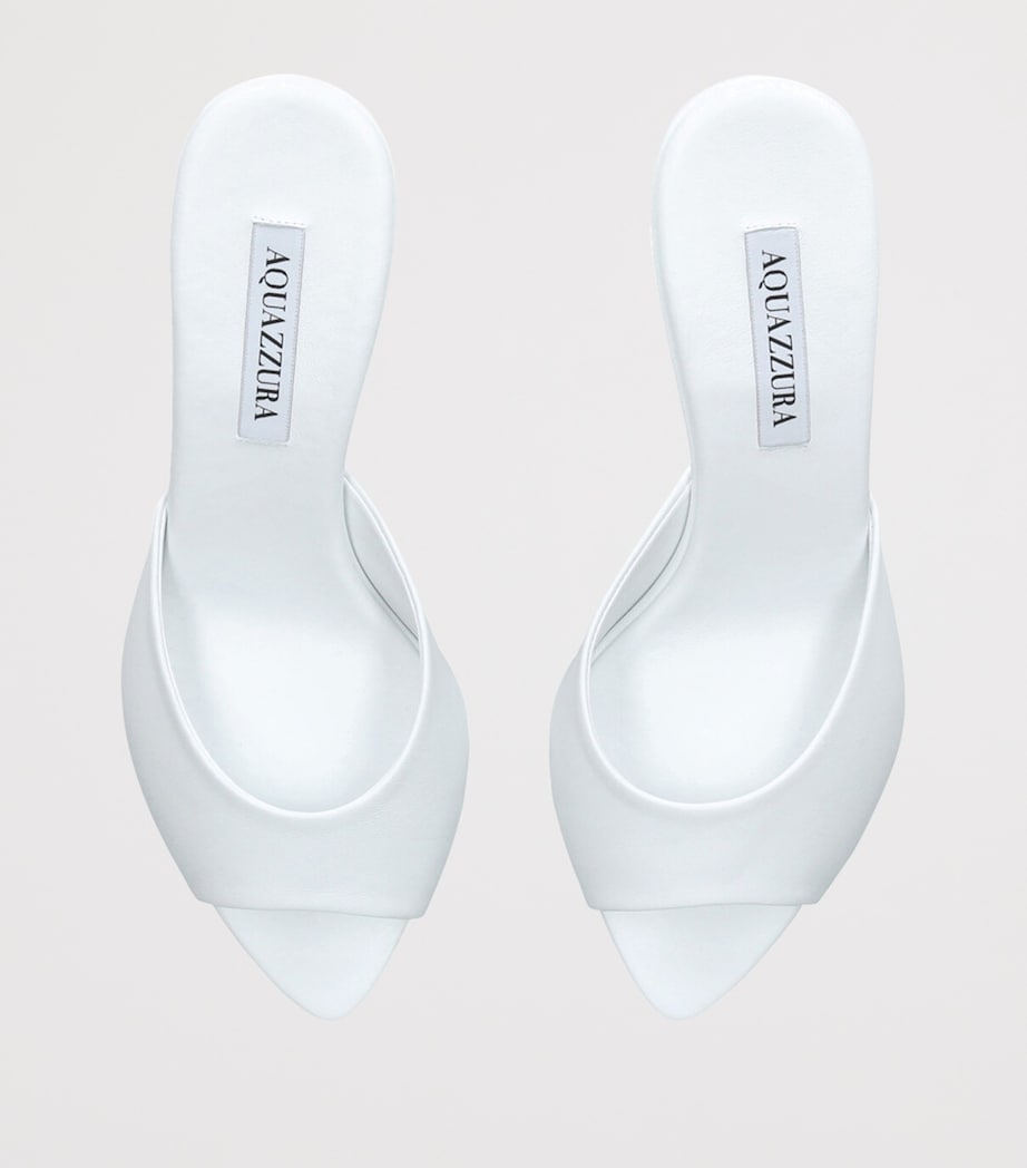 Aquazzura Leather Bisous Mules 65 White Image 4