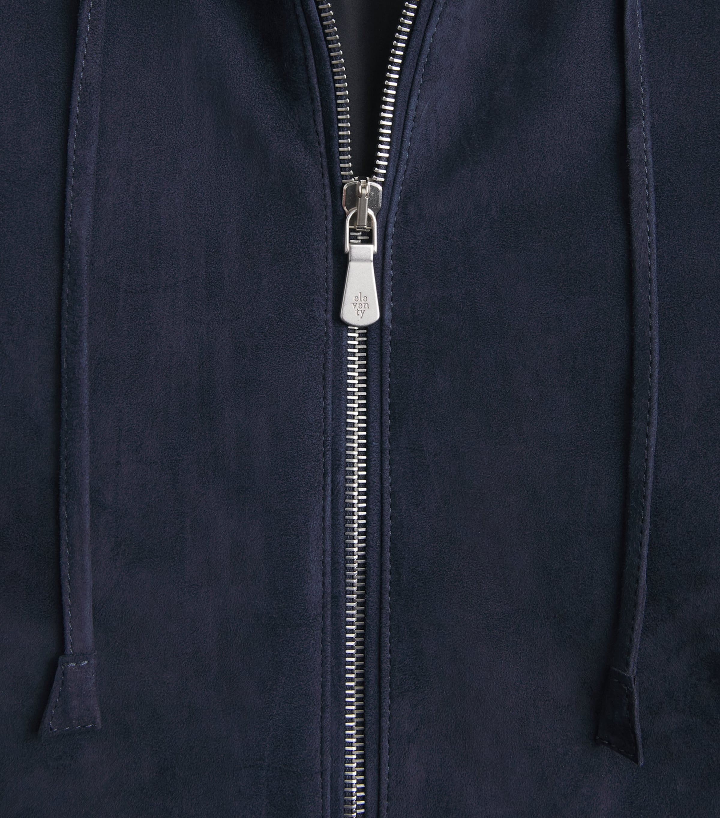 Eleventy Mens Suede-Trim Padded Jacket Blu Image 6