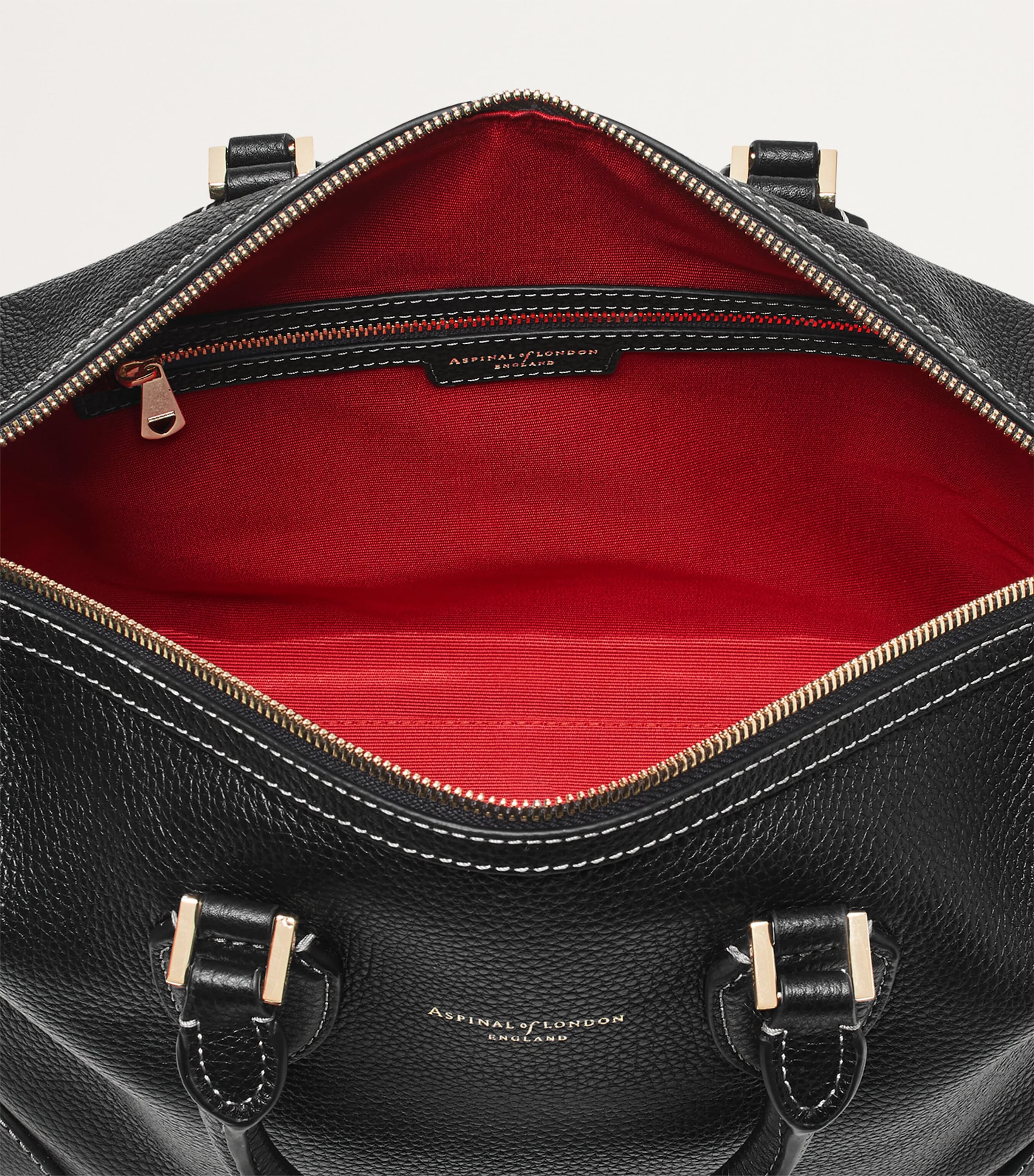 Leather Hudson Bowling Bag BLACK Image 5