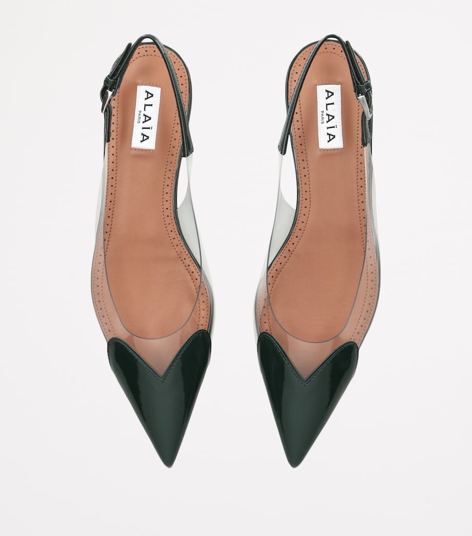 Alaïa Le Coeur Slingback Flats Dark Green Image 4