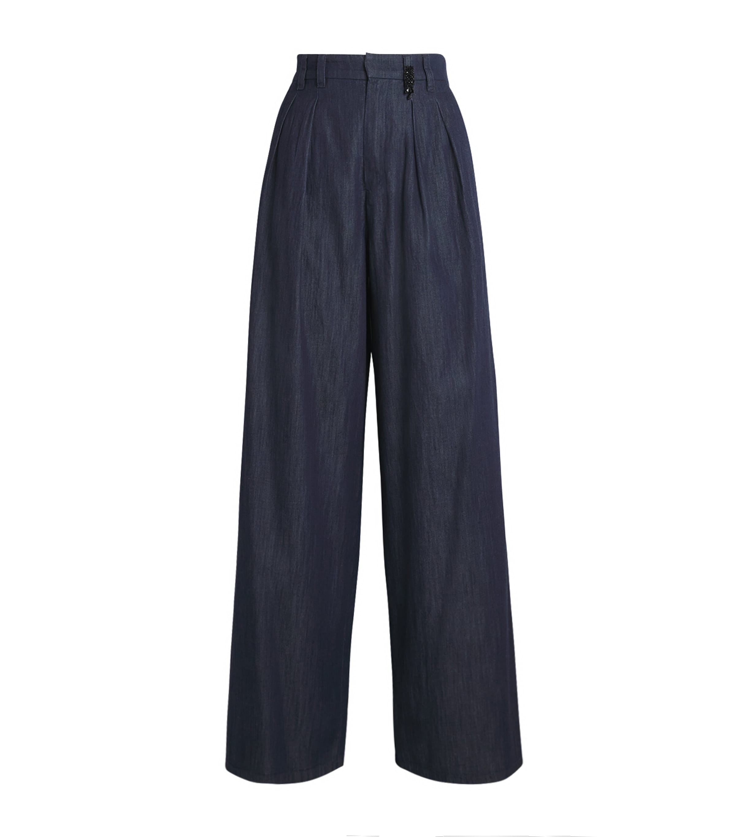 Max Mara Denim Embellished Trousers
