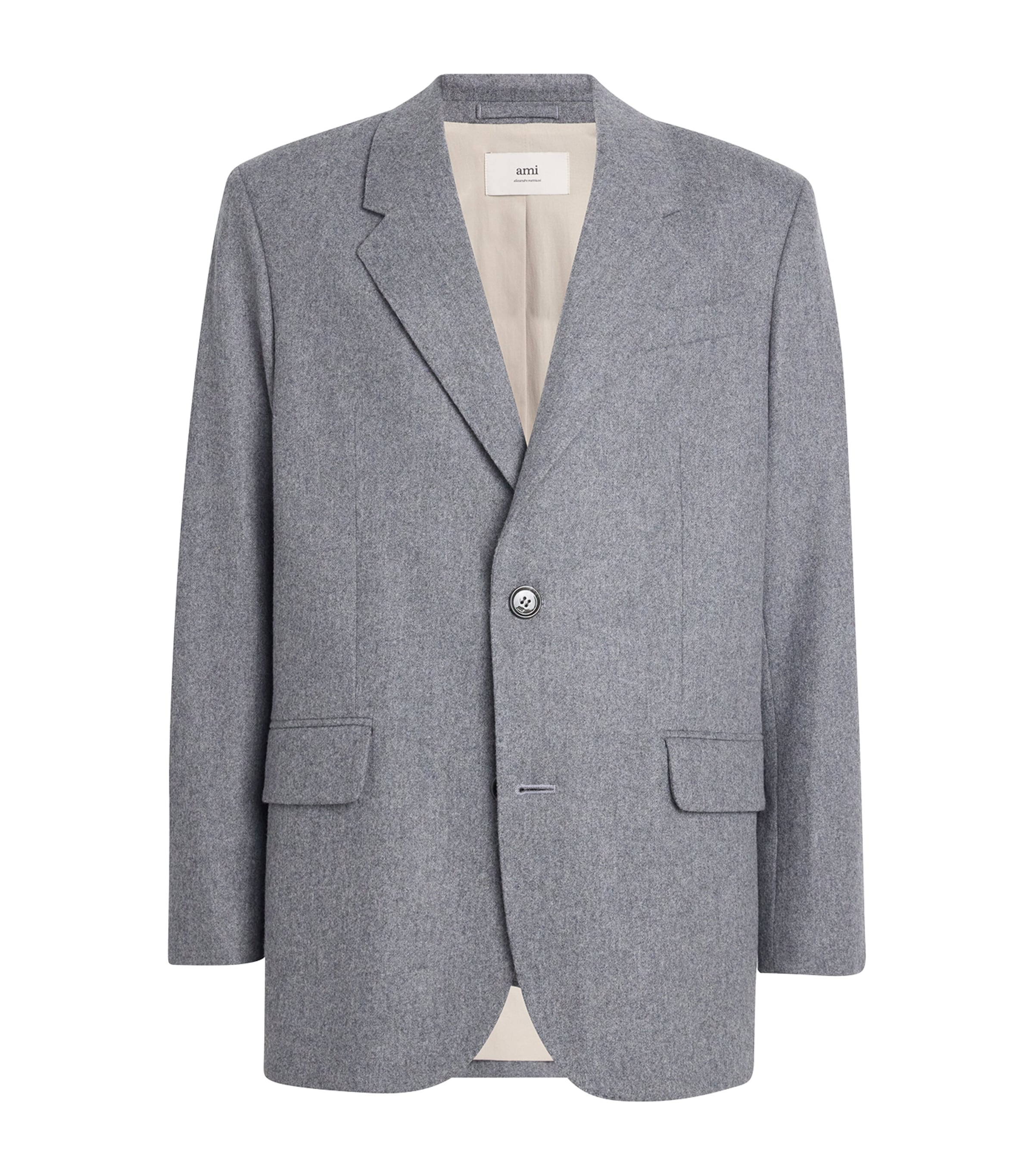 Ami Alexandre Mattiussi Wool Oversized Blazer In Gray
