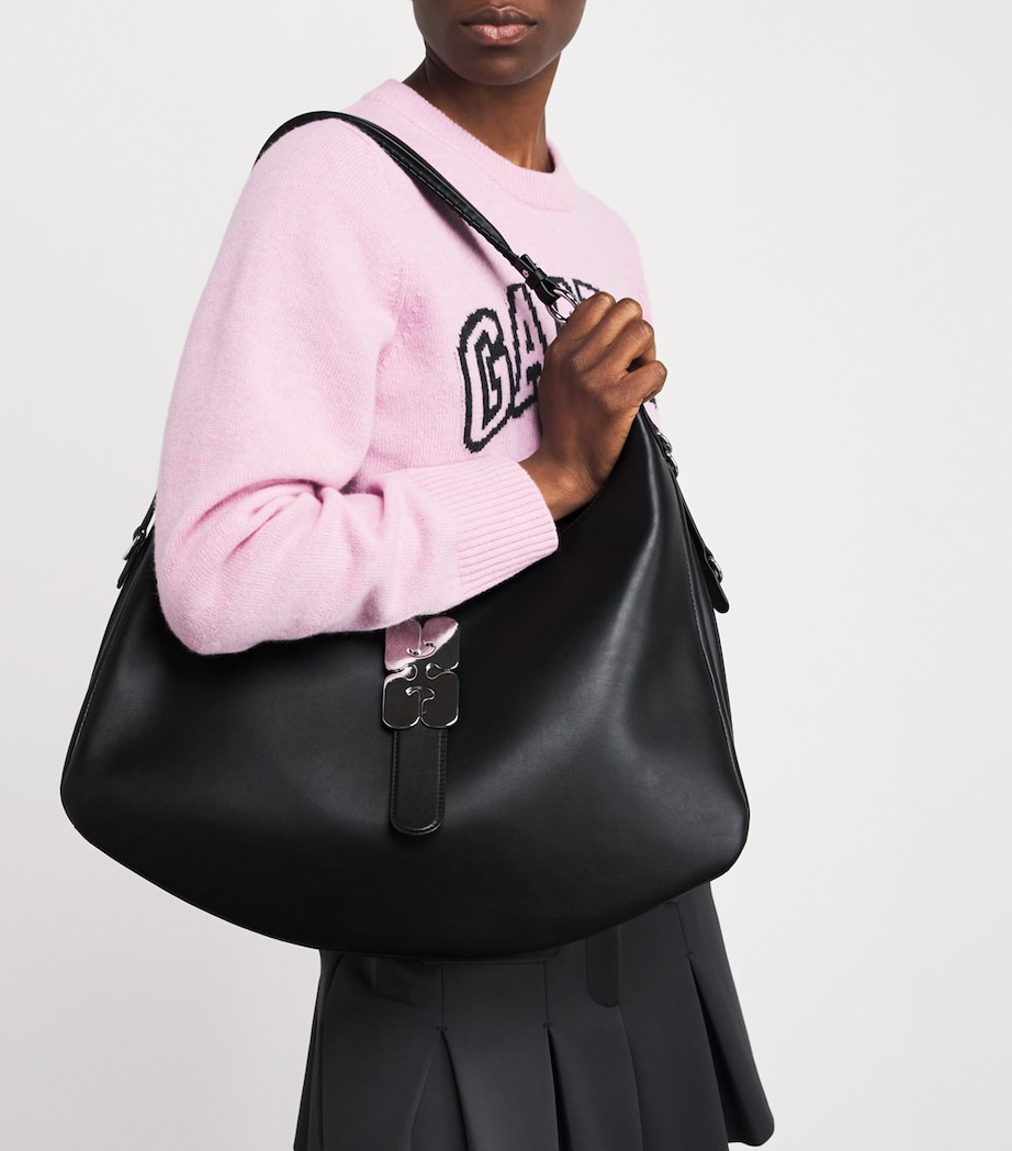 Large Leather Kat Shoulder Bag 099 BLACK Image 2