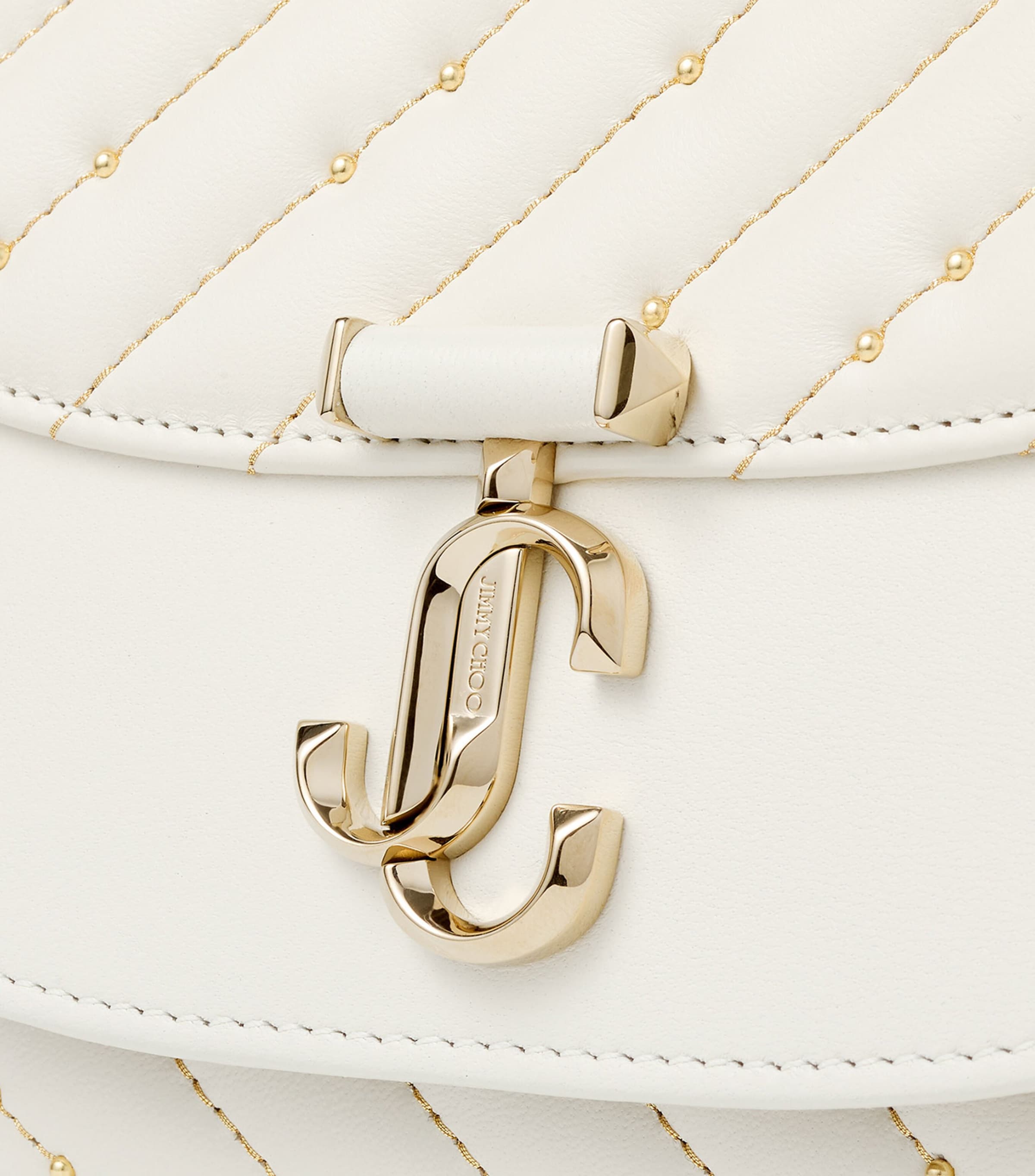 Jimmy Choo Leather Curve Clutch Bag Latte/shiny Gold Image 5