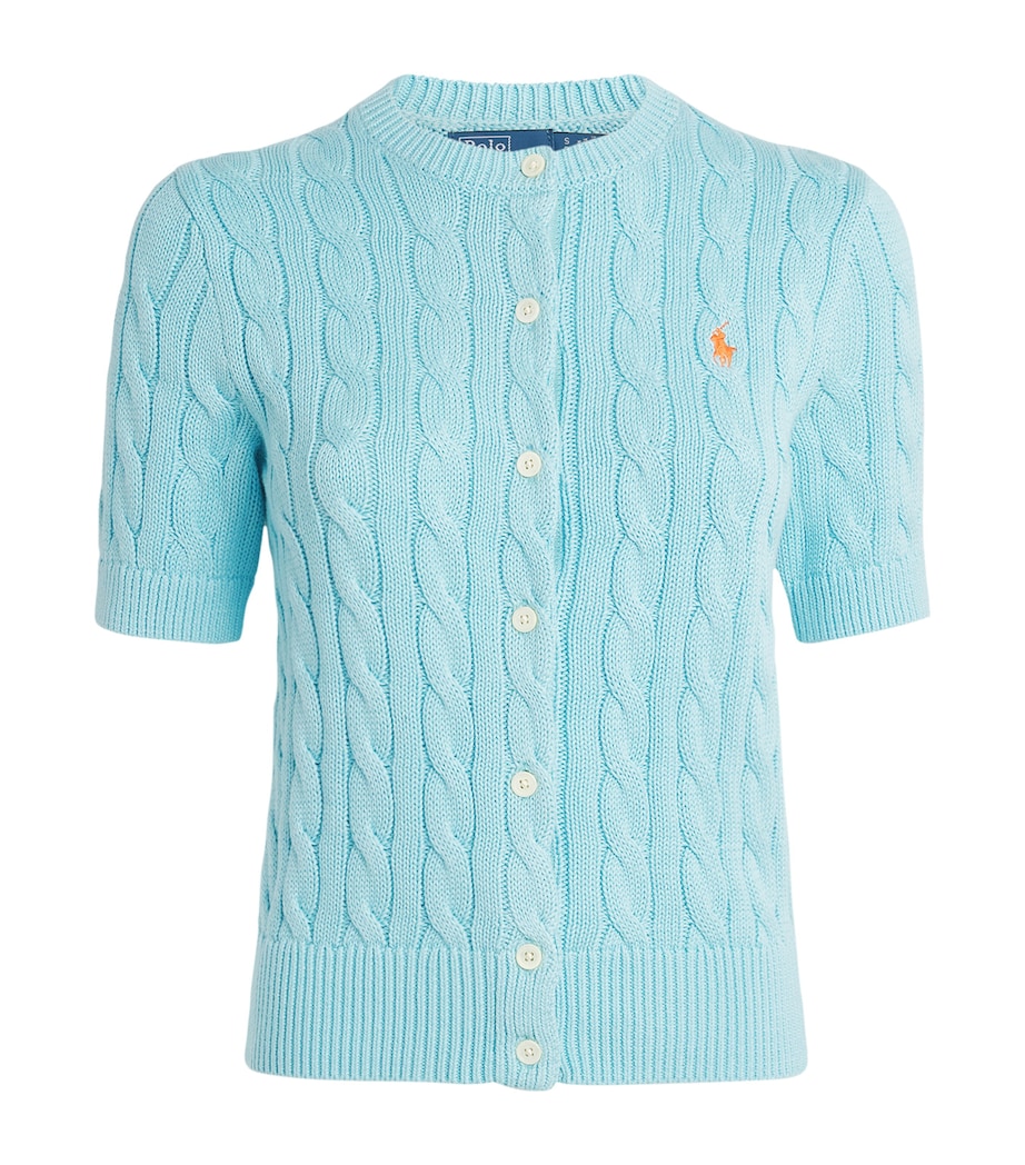 Cotton Cable-Knit Cardigan ACADIA BLUE Image 1