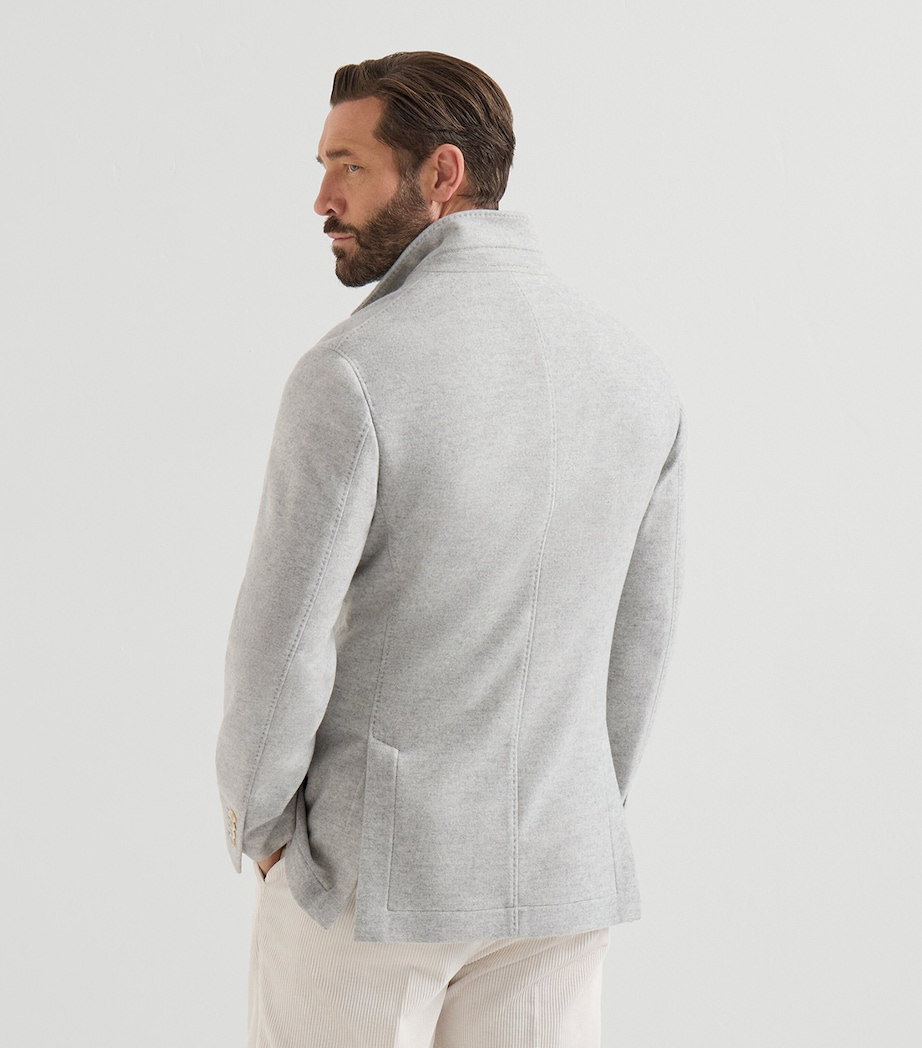 Brunello Cucinelli Mens Water-Resistant Cashmere Blazer Grey Image 5
