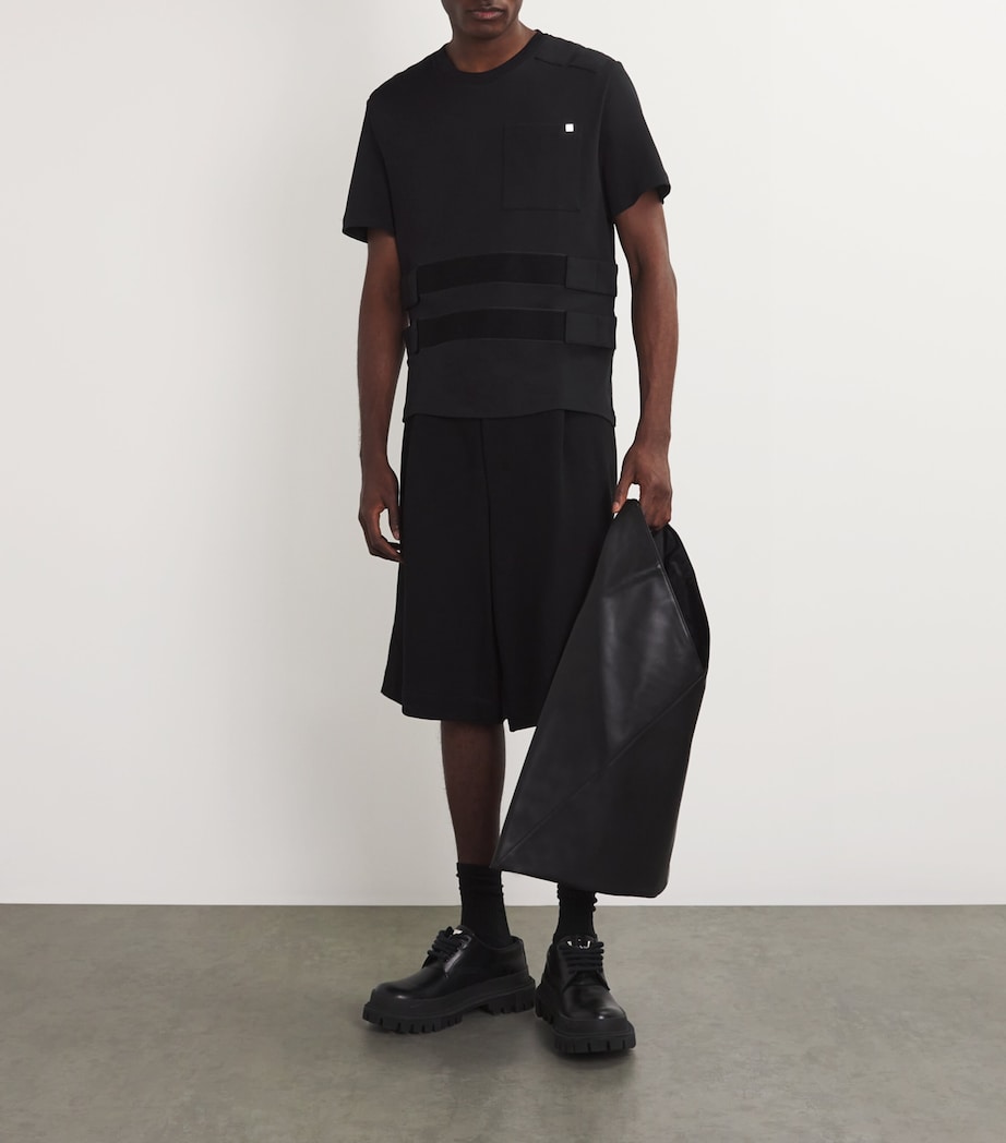 Helmut Lang Mens Velcro-Strap Armor T-Shirt Black Image 2