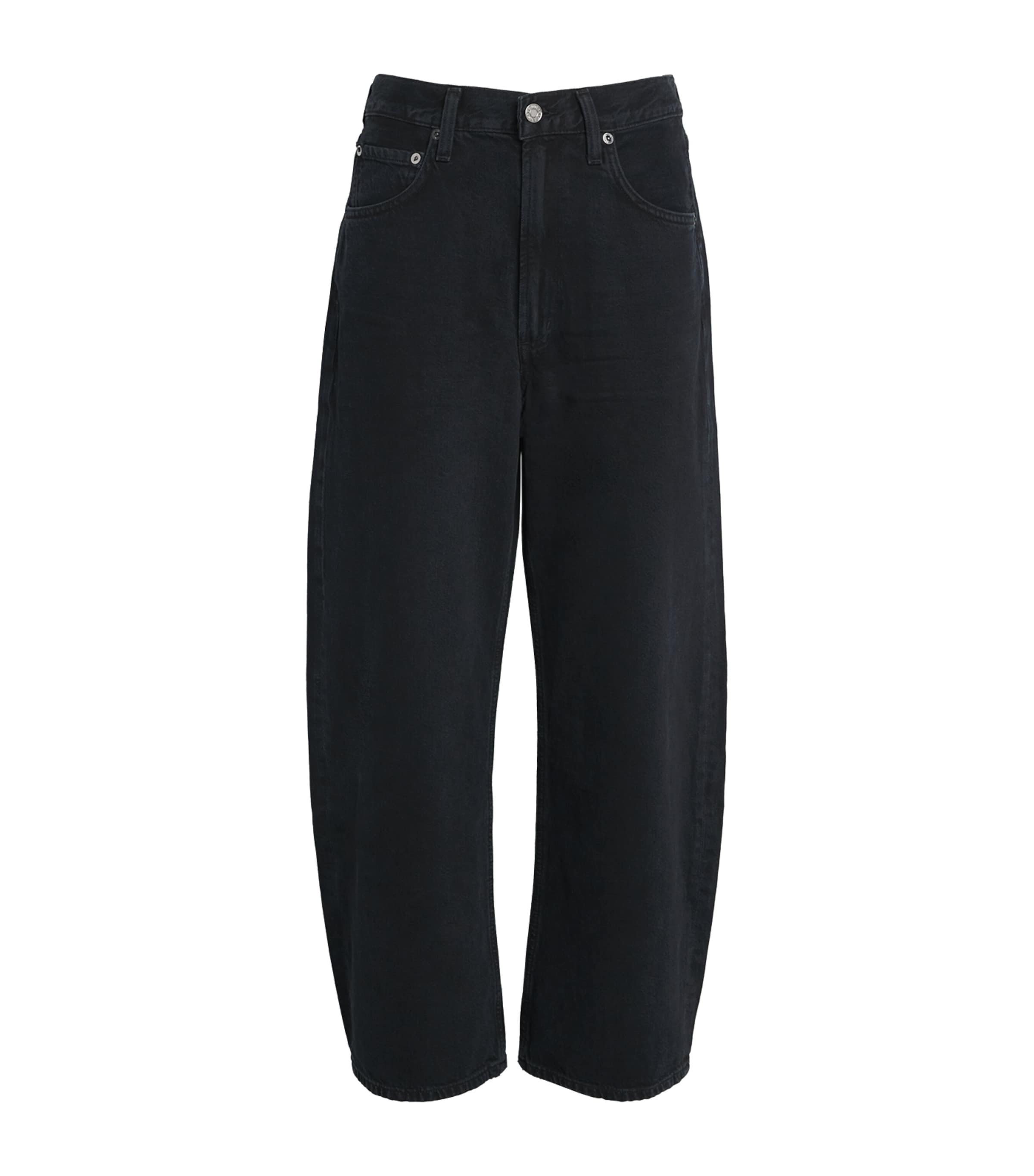 Agolde Cropped Low Curve Jeans In Black