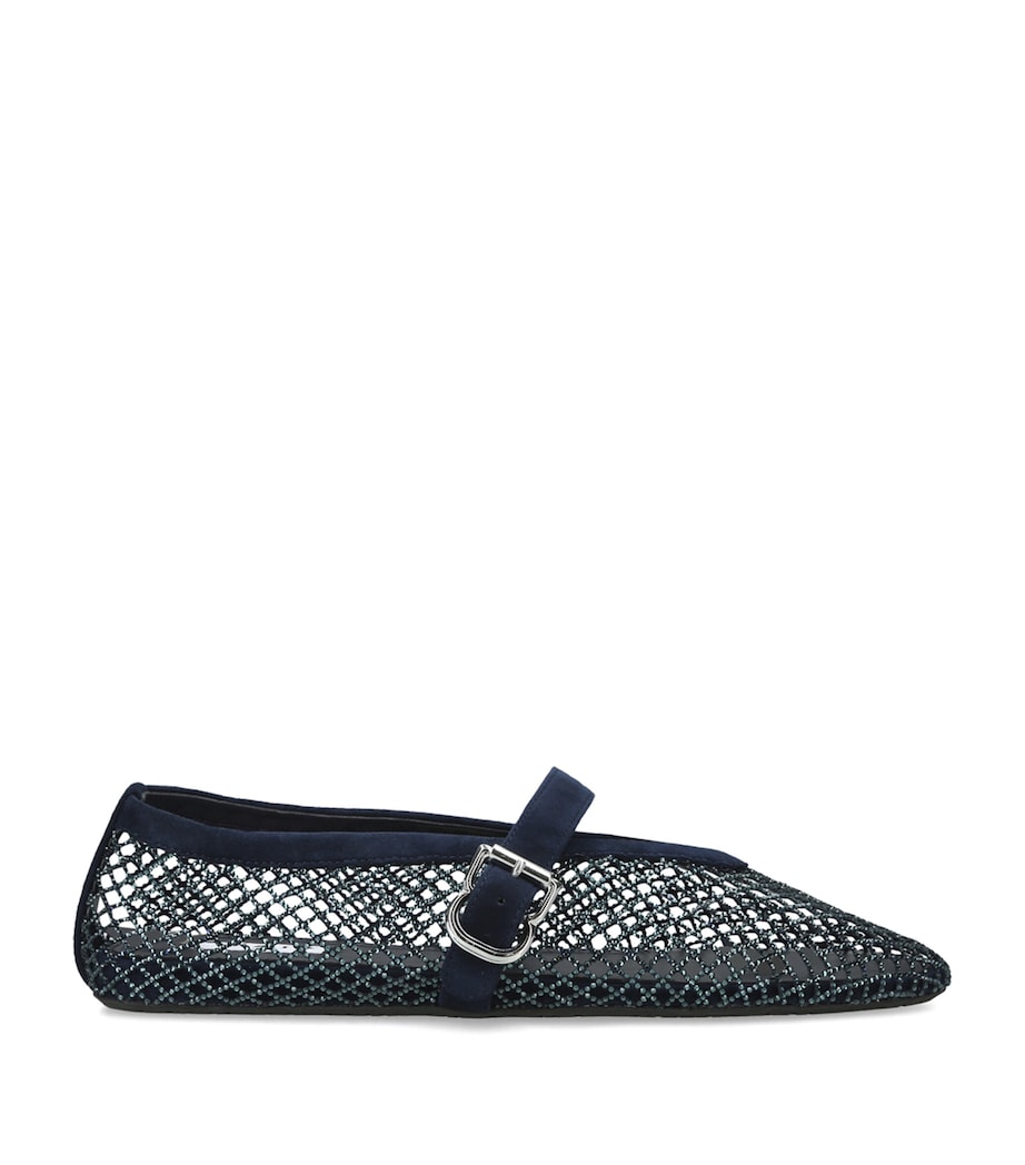 Alaïa Embellished Mesh Ballet Flats Blue/dark Image 1