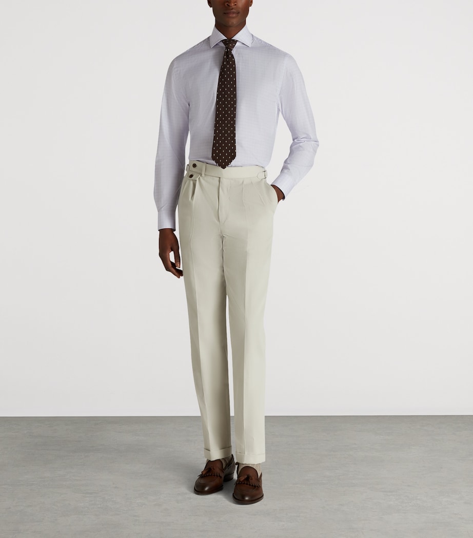 Cotton Tattersall Check Shirt 531LAVENDER Image 2