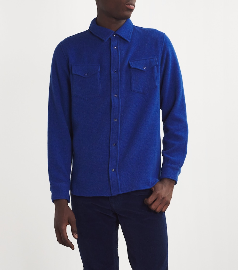 Unisex Cashmere and Lapis Lazuli Shirt NAVY/LAPISLAZ Image 3