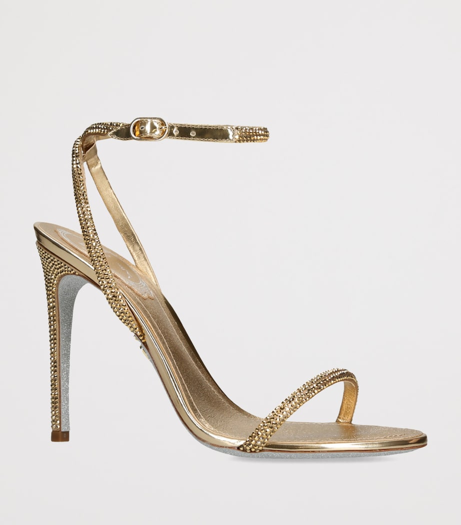 René Caovilla Embellished Ellabrita Heeled Sandals 105 Gold Image 3
