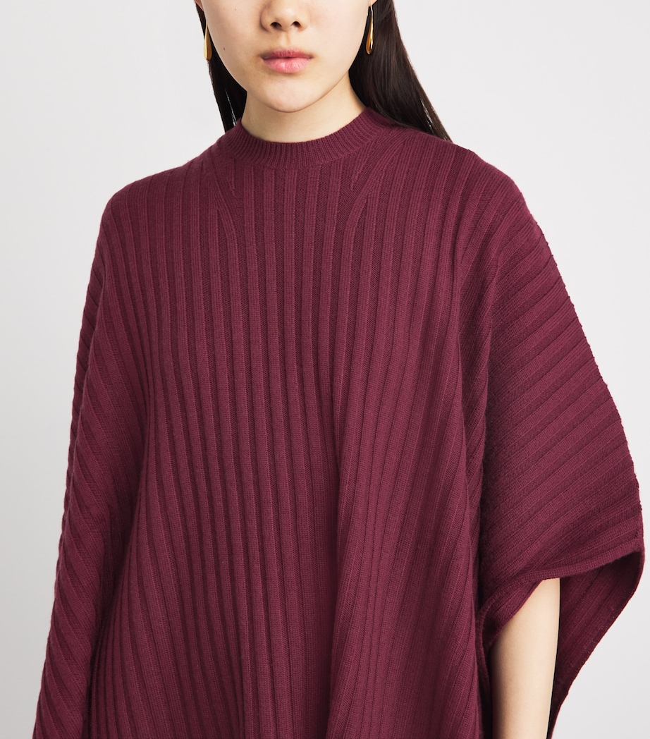 Gabriela Hearst Womens Merino Wool-Cashmere Baron Poncho Bdx Bordeaux Image 3