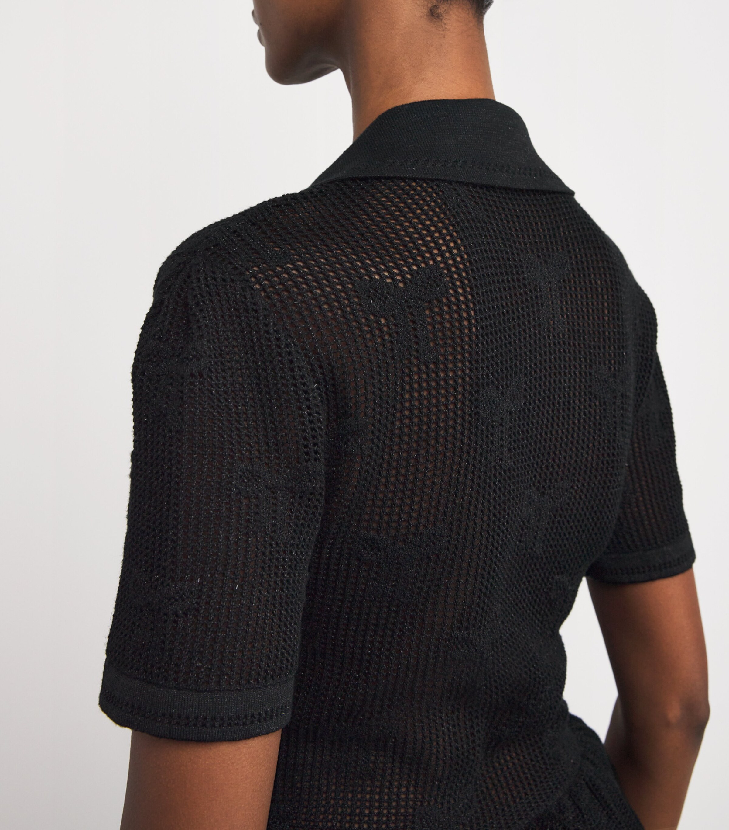 Crochet Peplum Midi Dress BLACK Image 4