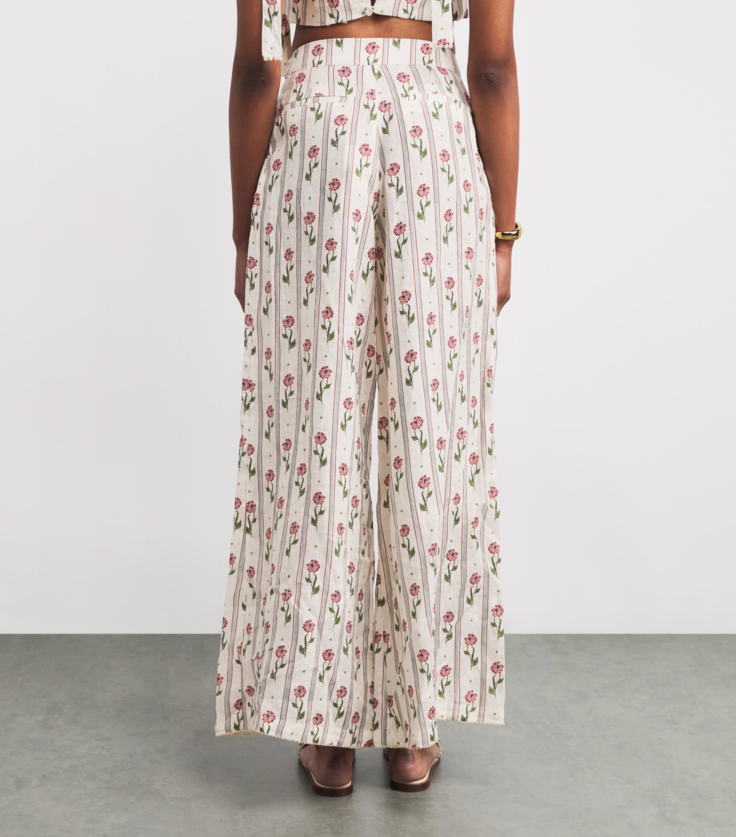Linen Pinon Wide-Leg Trousers MULTICOLOUR Image 4