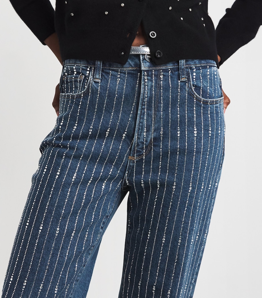 Embellished Stevie High-Rise Straight Jeans MILLENIUM EMB Image 6