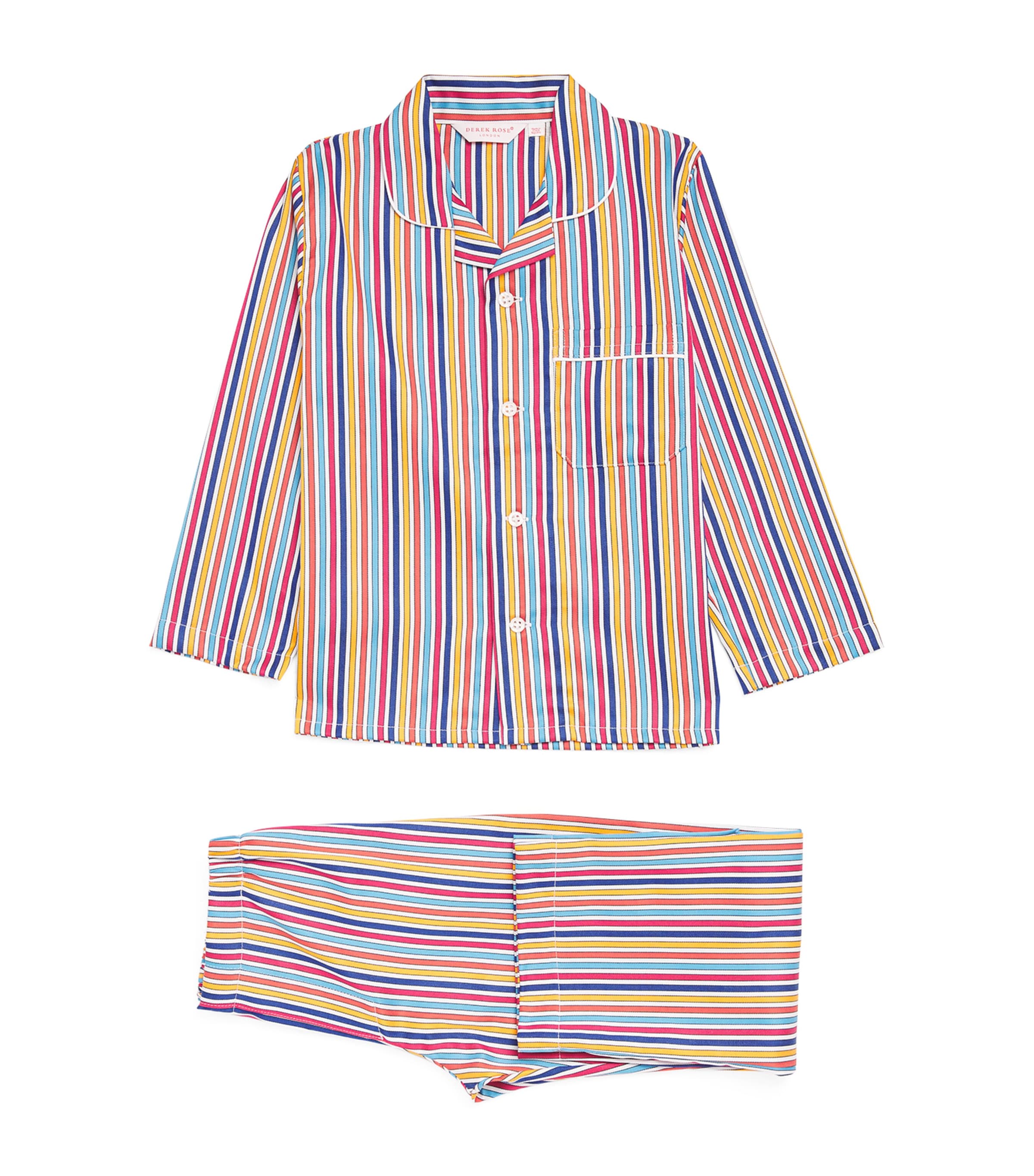 Derek Rose Kids Cotton Stripe Dr Wellington Pyjama Set (13-16 Years) Image 1