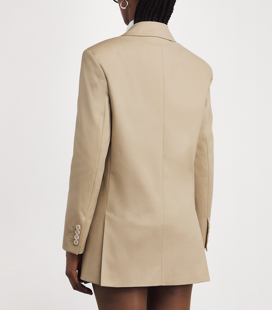 Stretch-Cotton Double-Breasted Blazer SAND Image 4