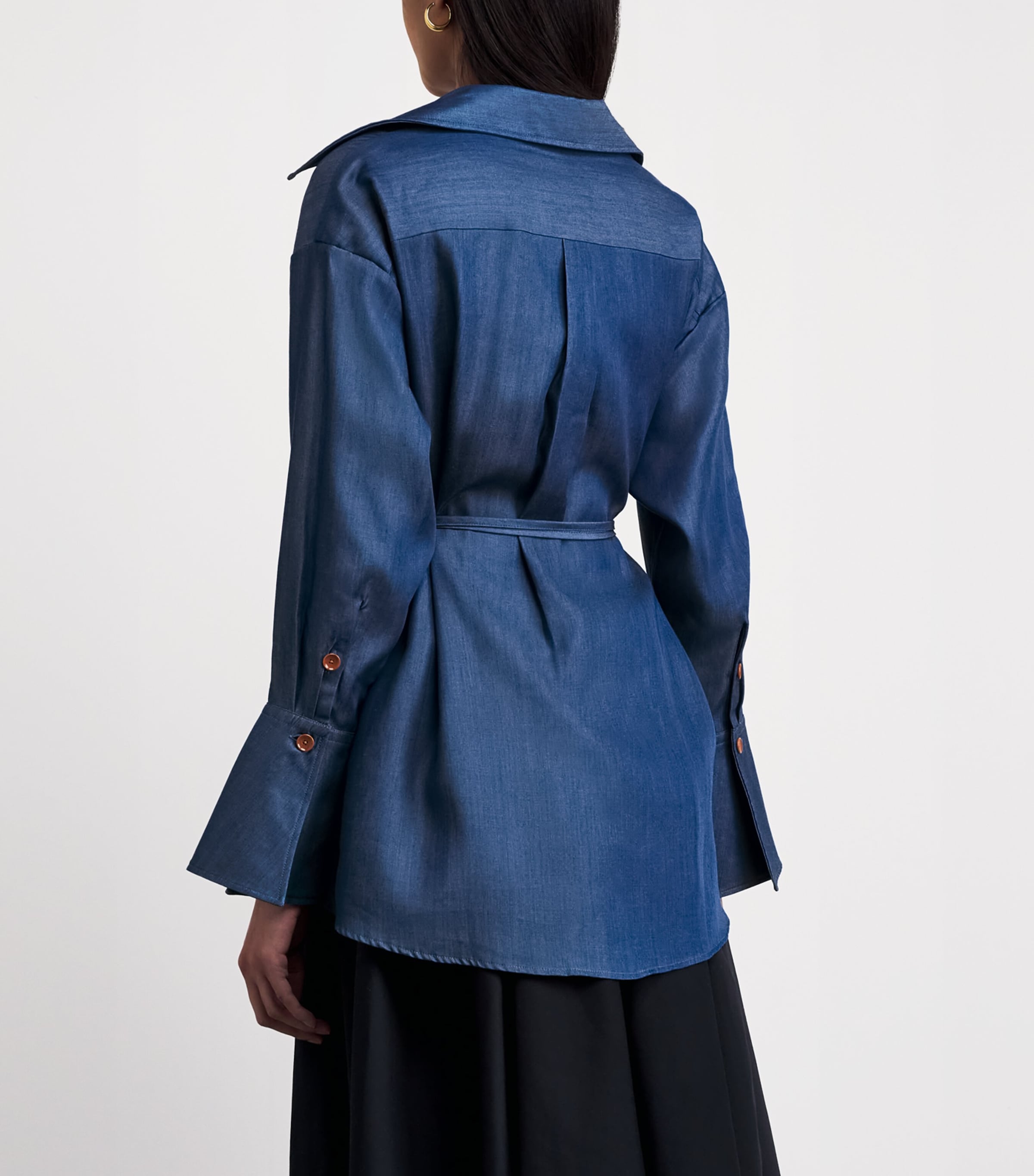 Palmer//Harding Womens Denim Drift Shirt Blue Denim Image 5